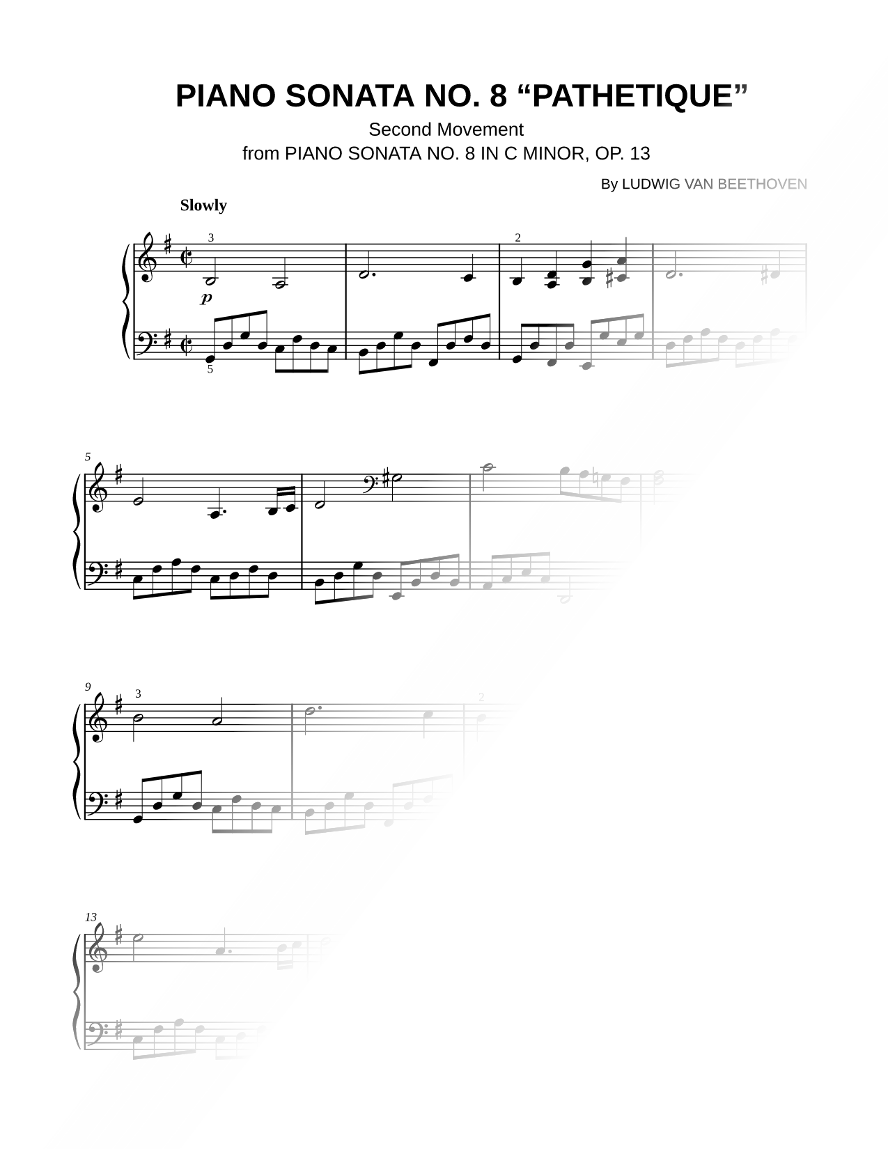 Piano Sonata No. 8 in C Minor "Pathetique": II. Adagio cantabile