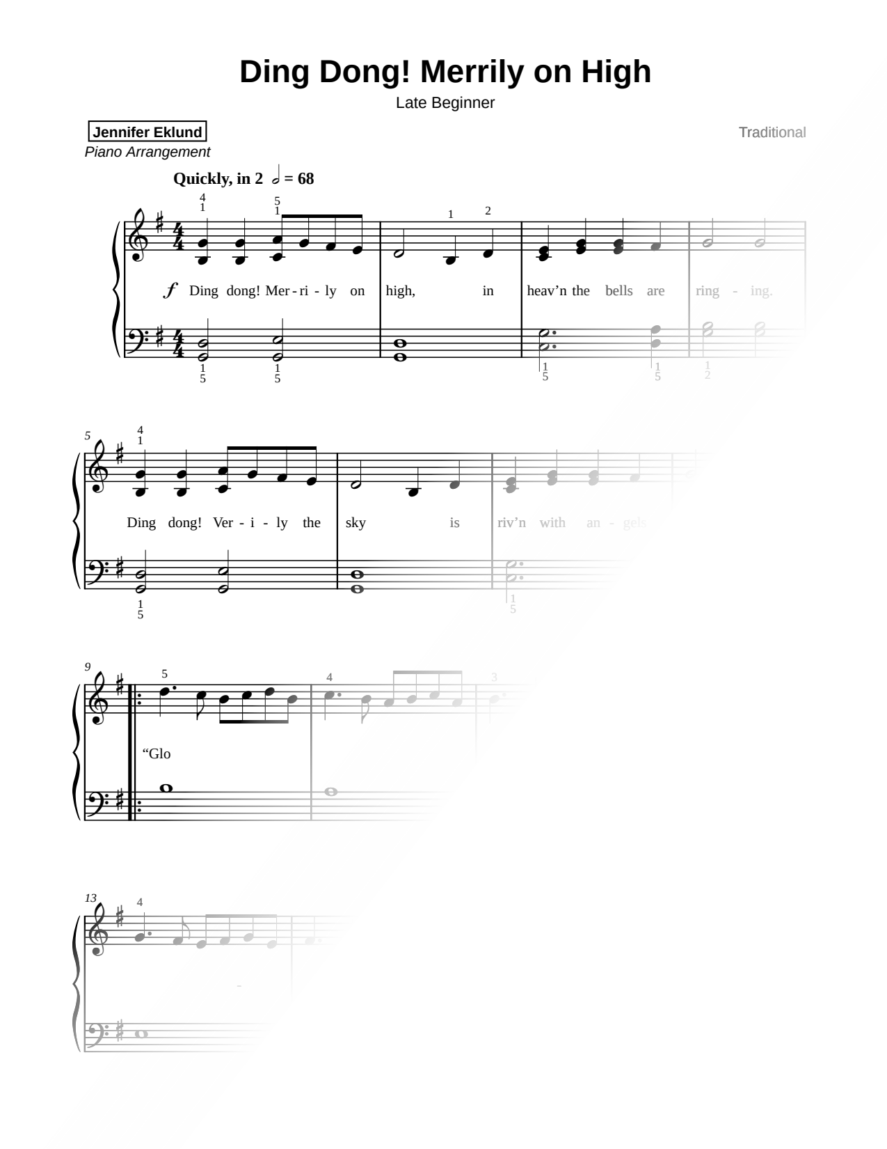 Ding! Dong! Merrily on High [late beginner]