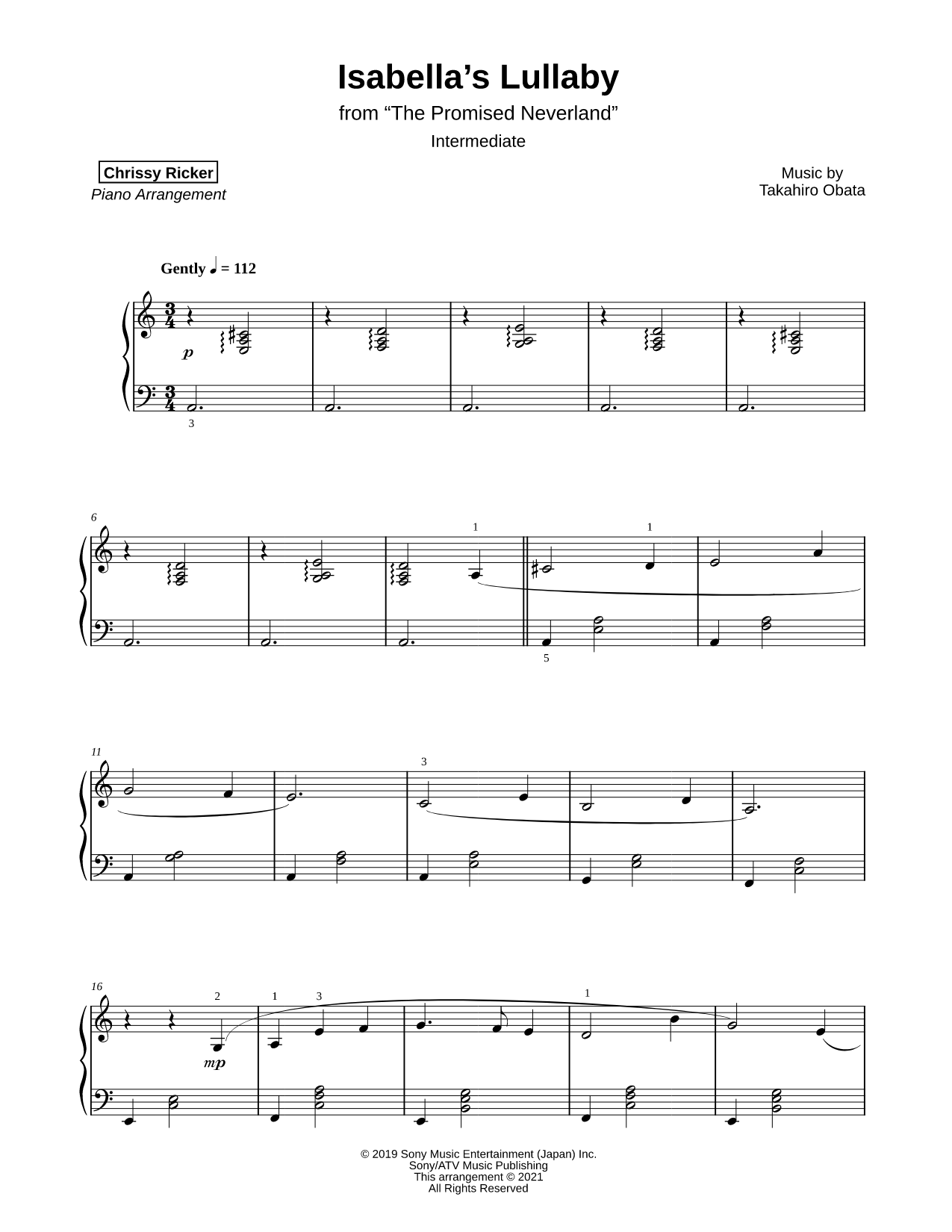 Isabella's Lullaby [intermediate]