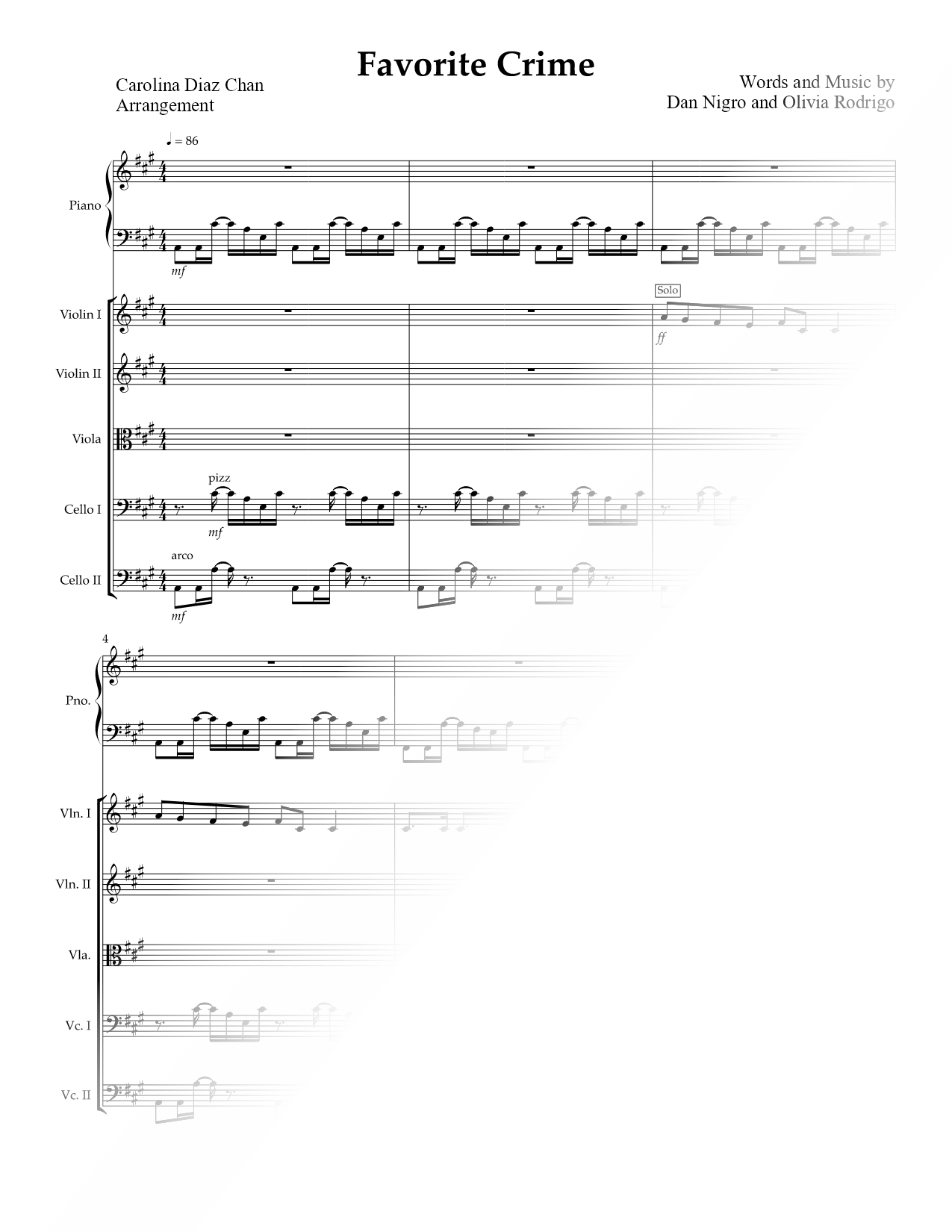 favorite crime - String Quintet & Piano