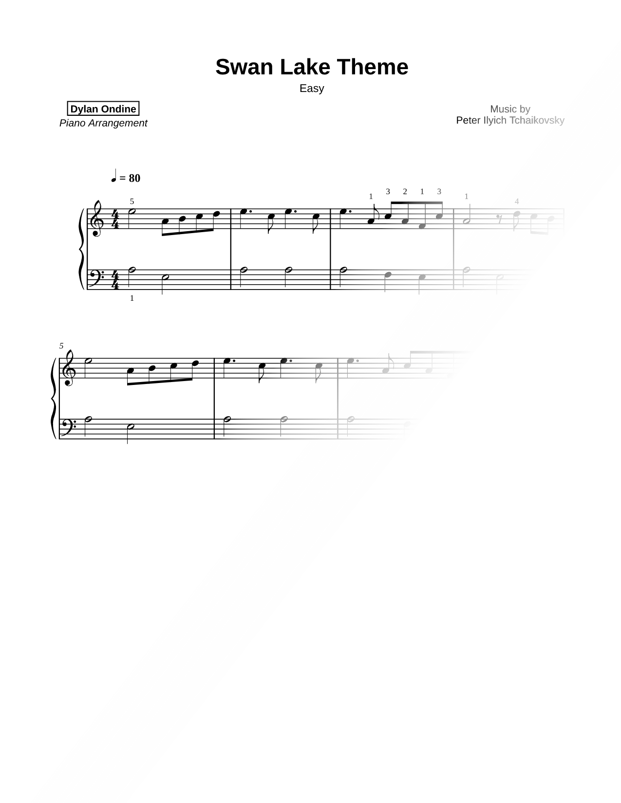 Swan Lake Theme [easy]