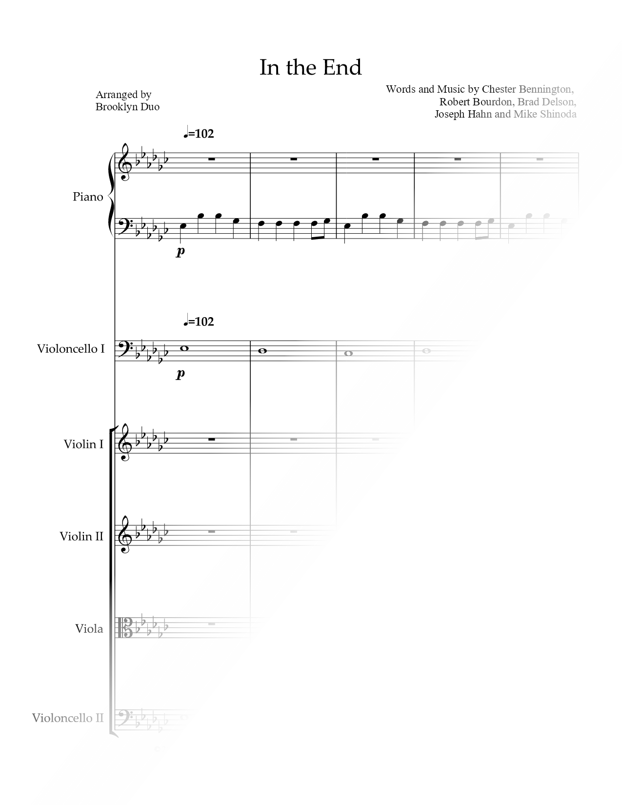 In the End - String Quintet & Piano