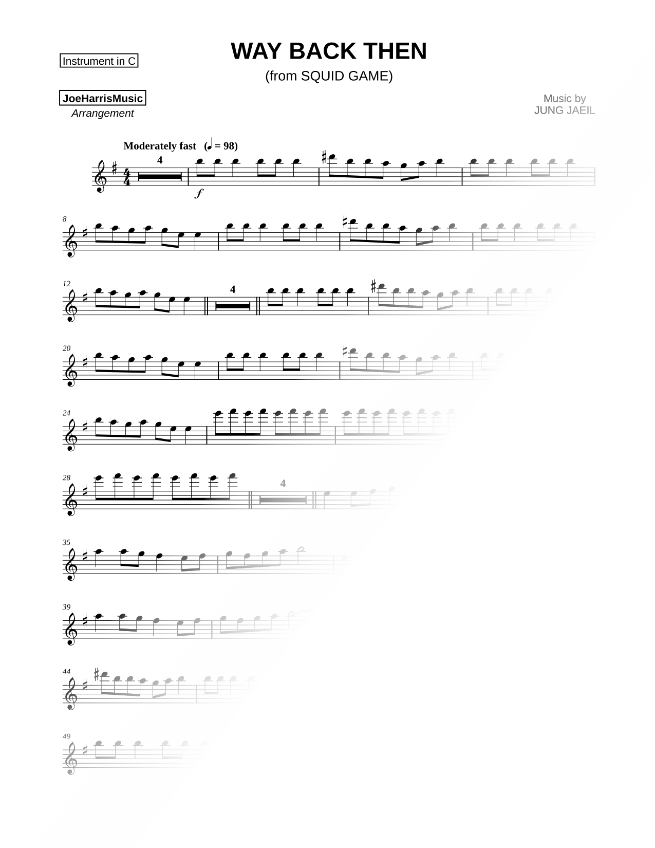 Way Back Then - C Instrument