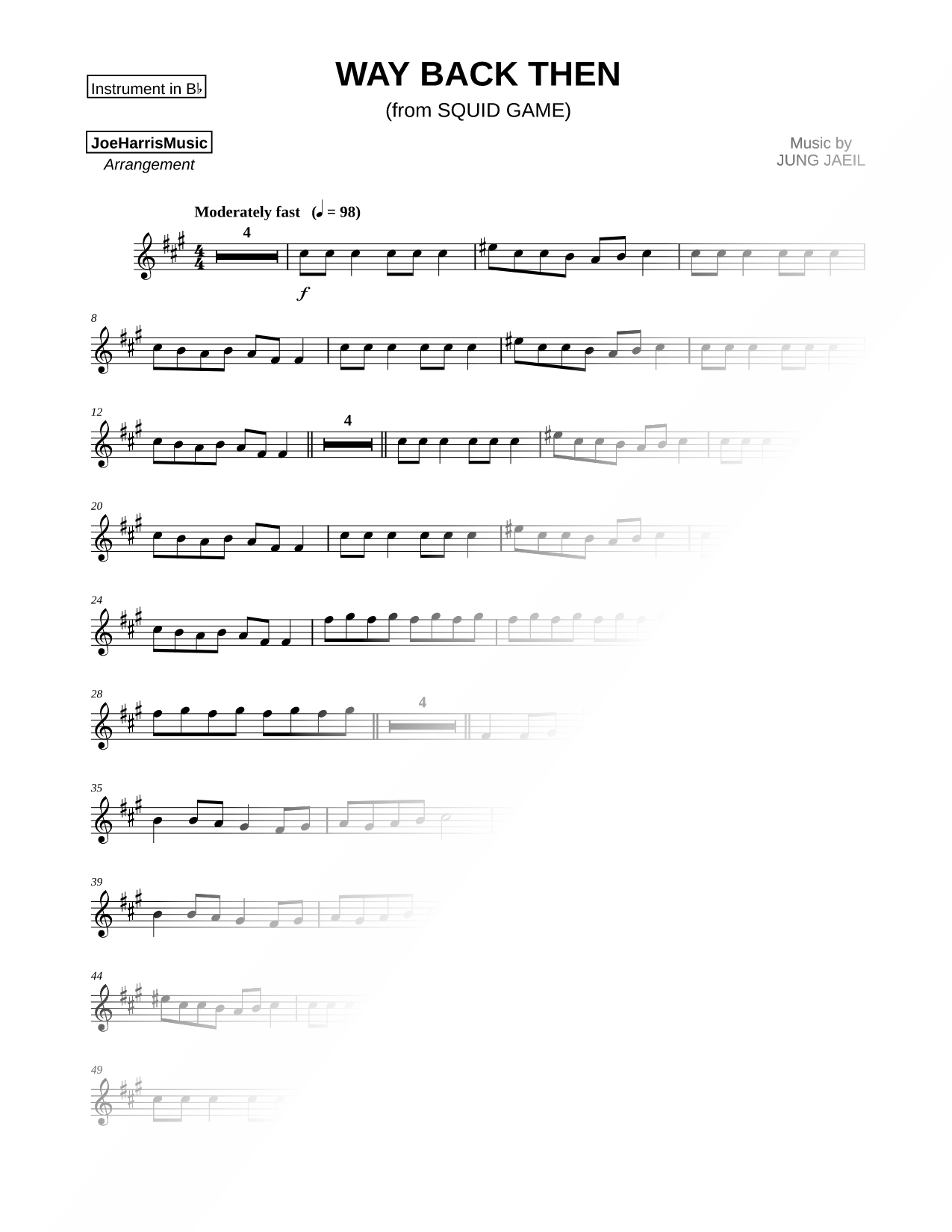 Way Back Then - Bb Instrument