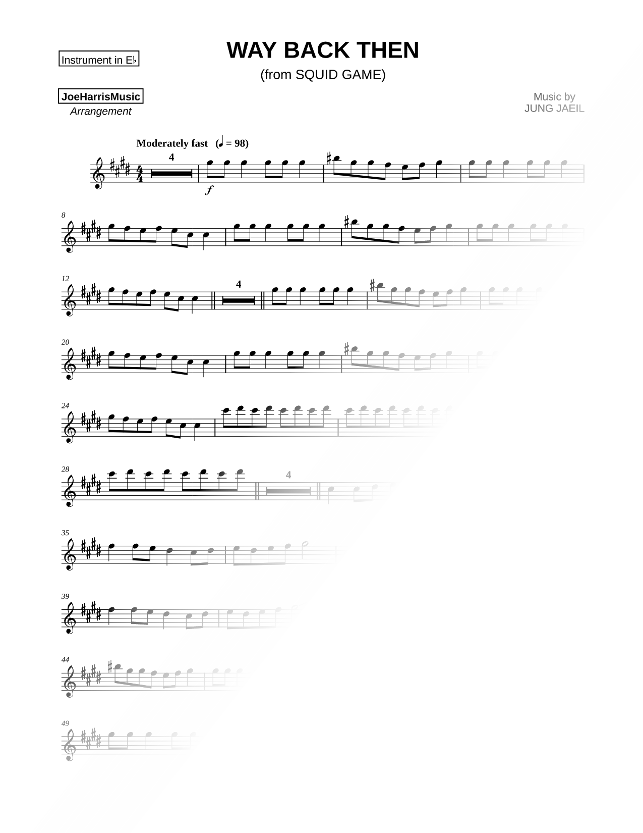 Way Back Then - Eb Instrument
