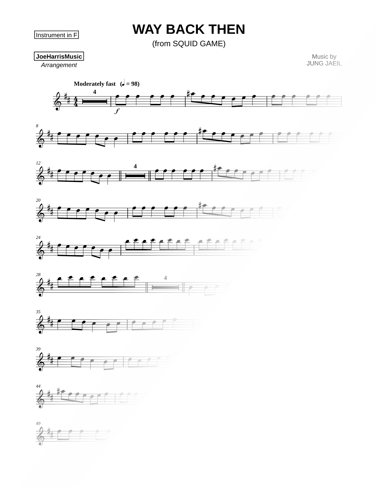 Way Back Then - F Instrument