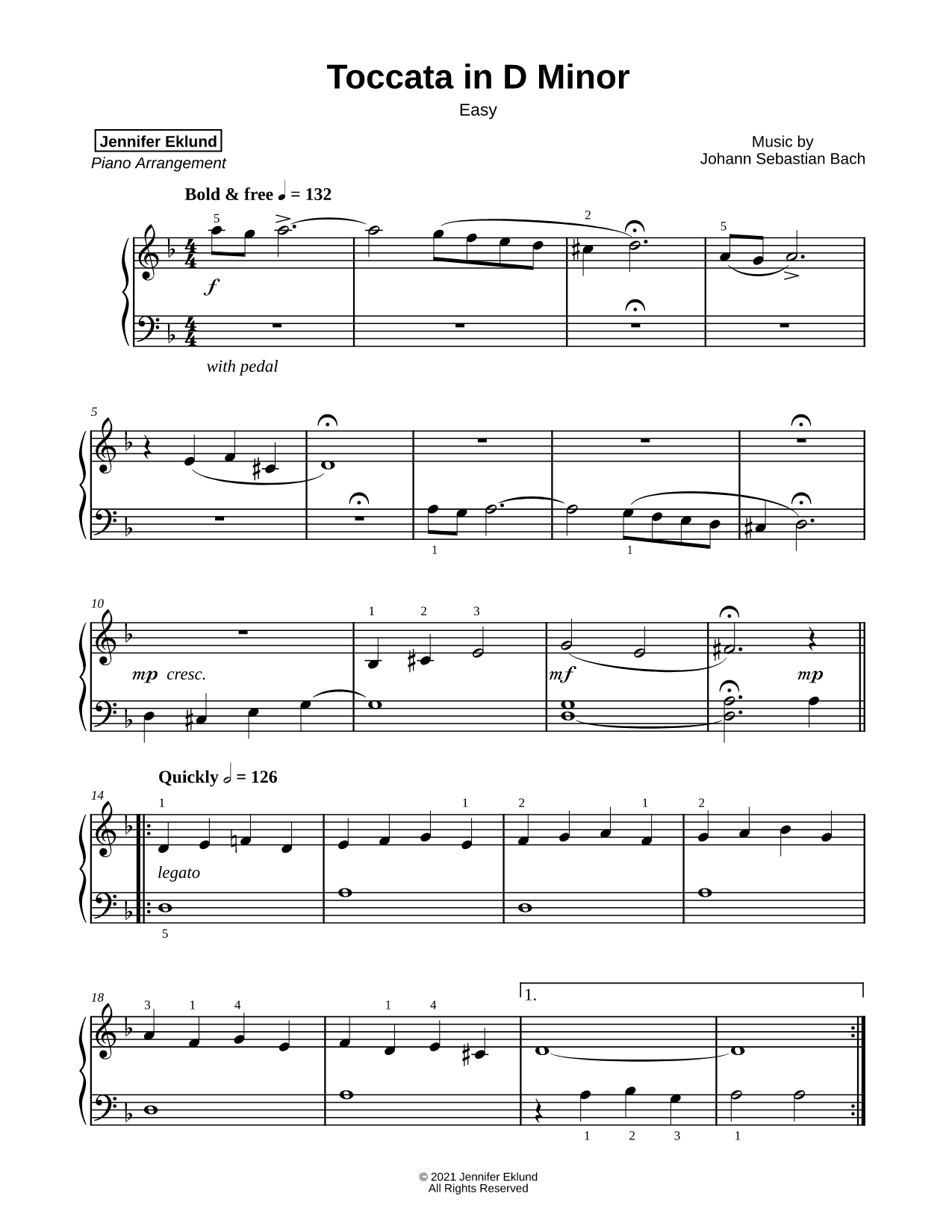 Toccata in D Minor, BWV 565 [easy]