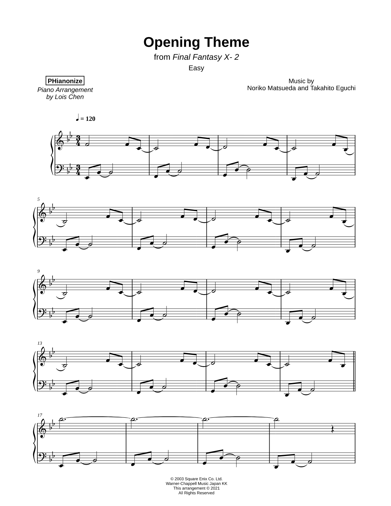 Opening Theme from Final Fantasy X-2 [easy]