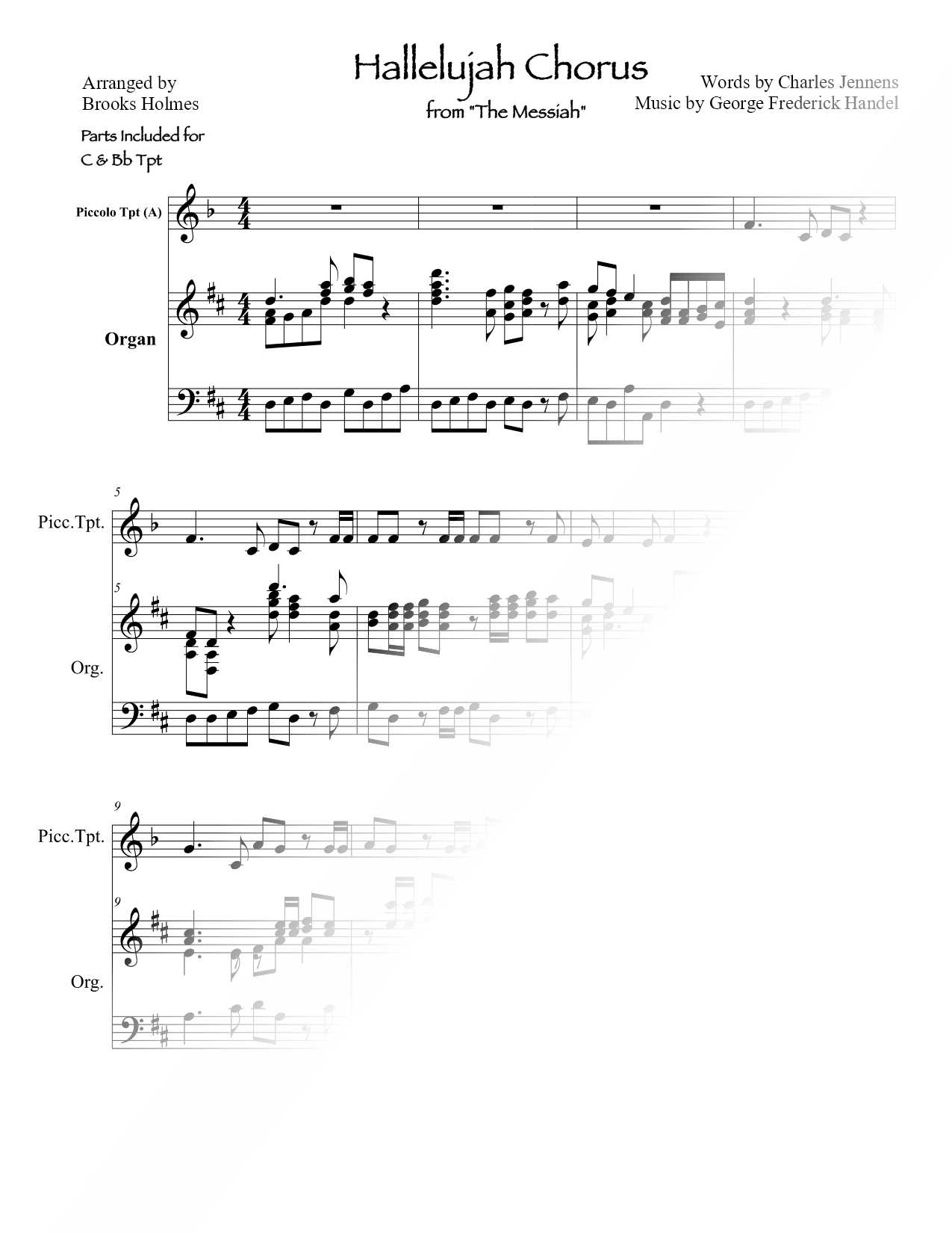 Hallelujah Chorus - Trumpet & Piano