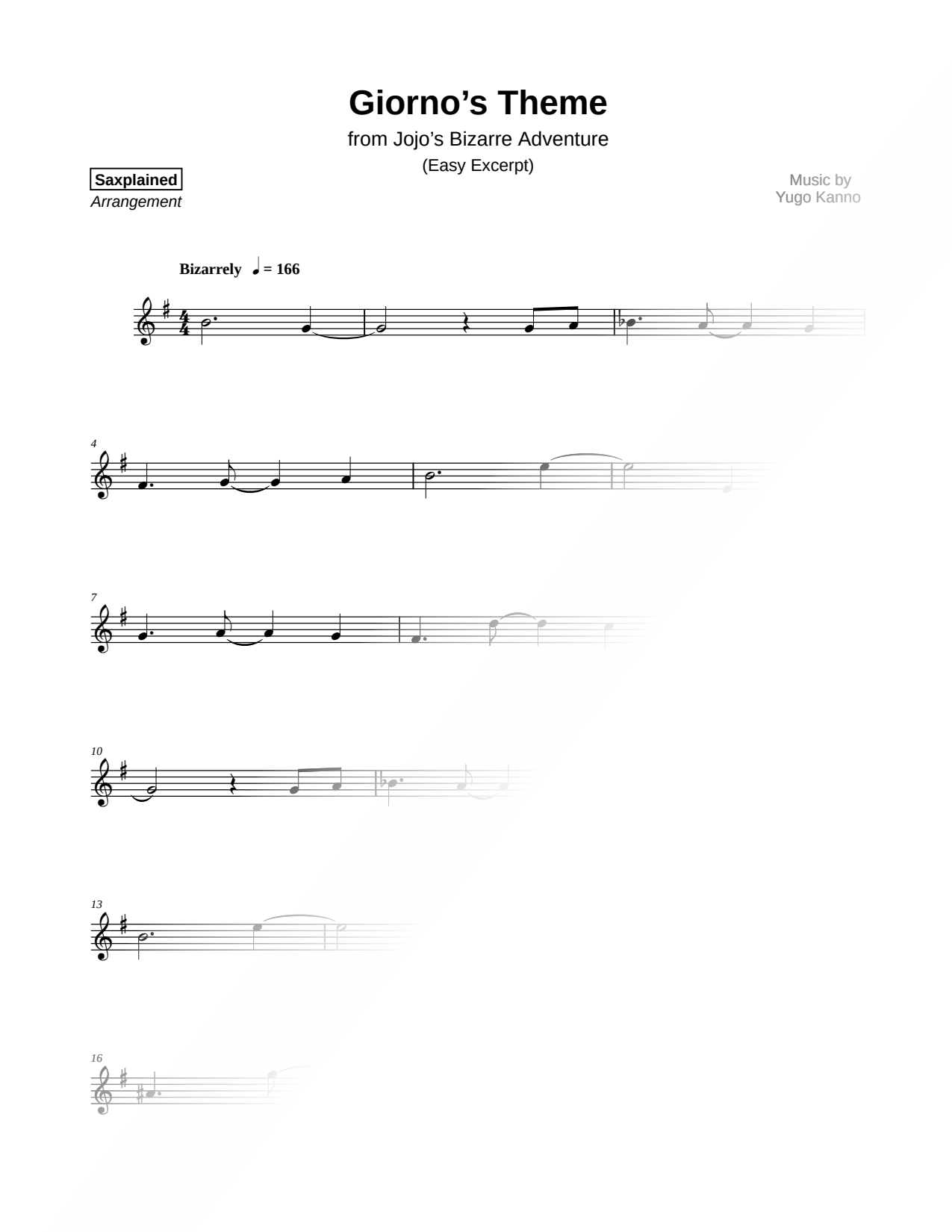 Giorno's Theme [easy]