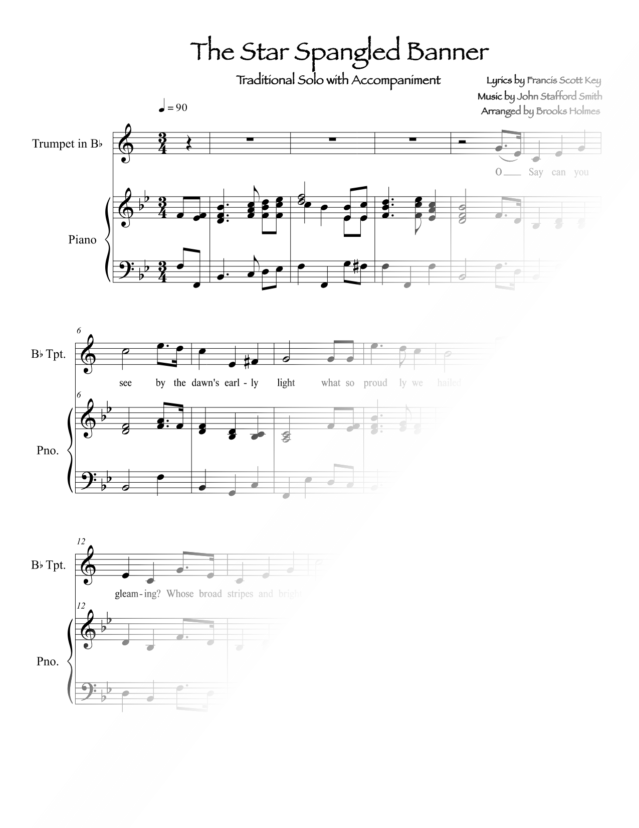 The Star-Spangled Banner - Trumpet & Piano