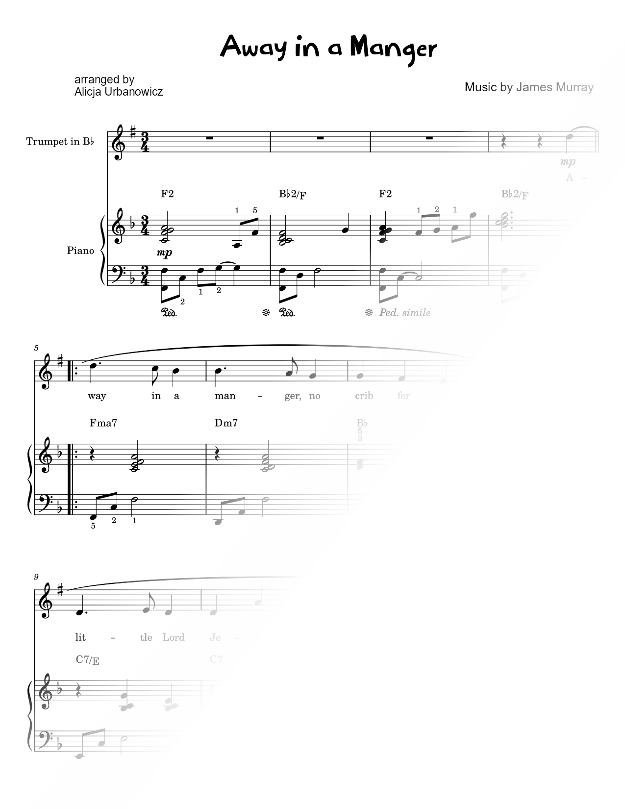 Away in a Manger - Trumpet & Piano