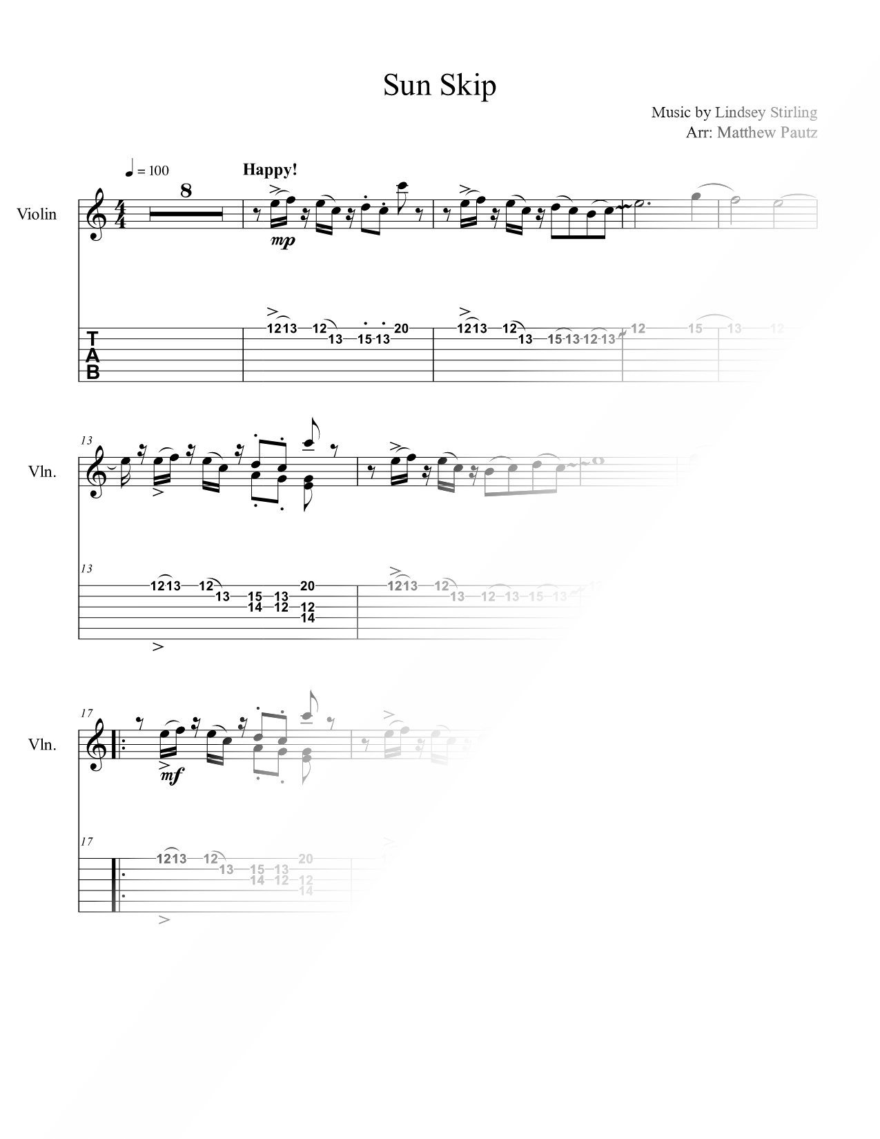 Sun Skip - Violin & Guitar