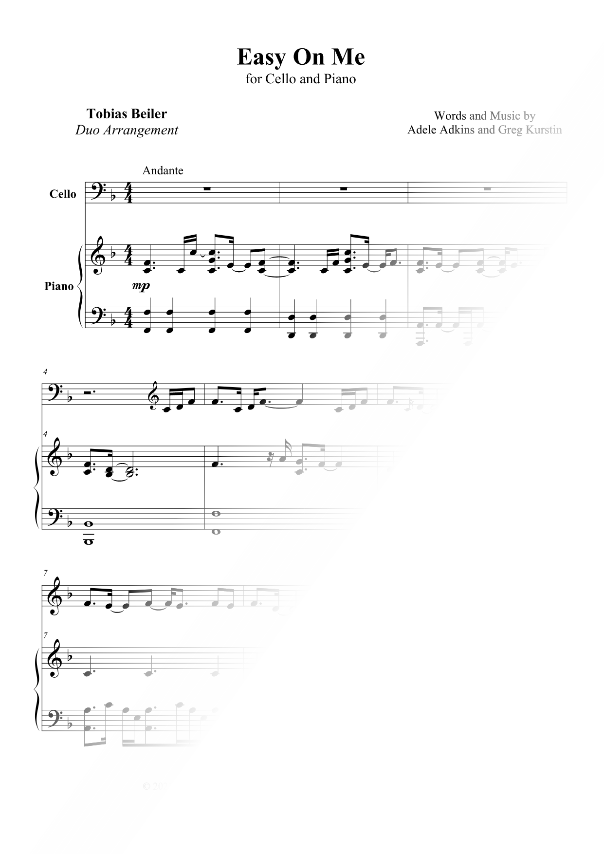 Easy on Me - Cello & Piano