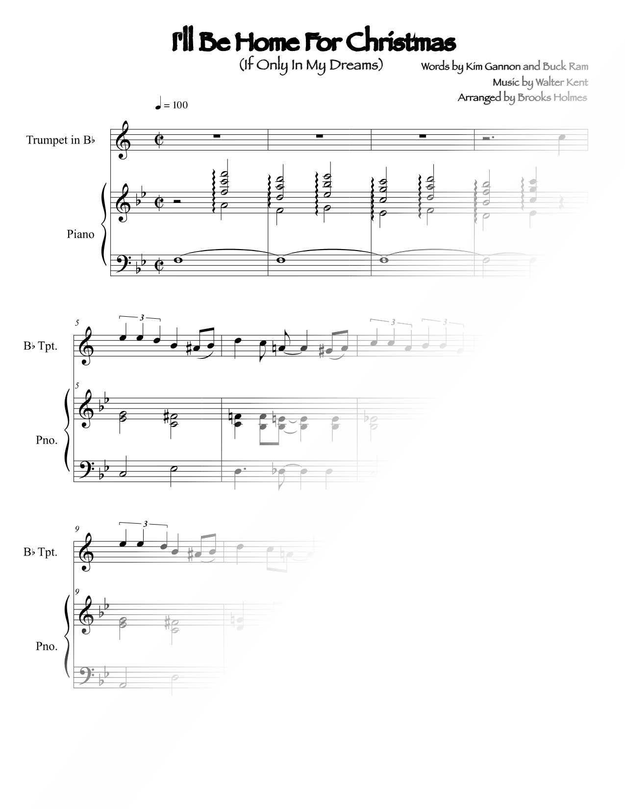 I'll Be Home for Christmas - Jazz Trumpet & Piano