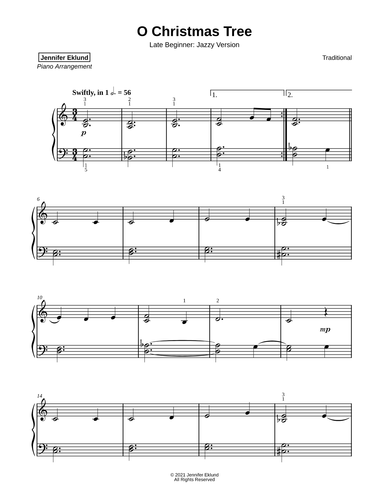 O Christmas Tree [late beginner - jazzy version]