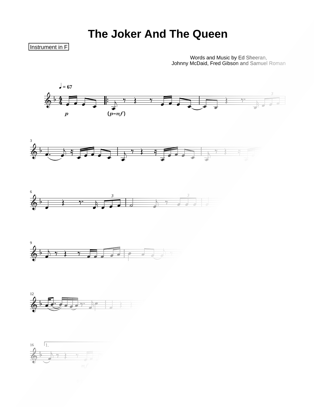The Joker and the Queen - F Instrument