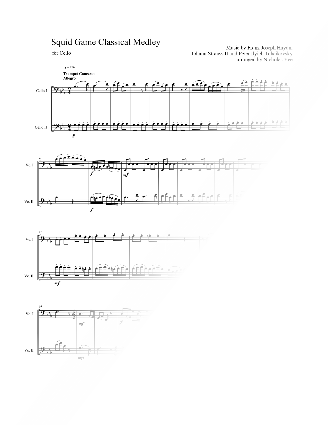 Squid Game Classical Medley - Cello Duet