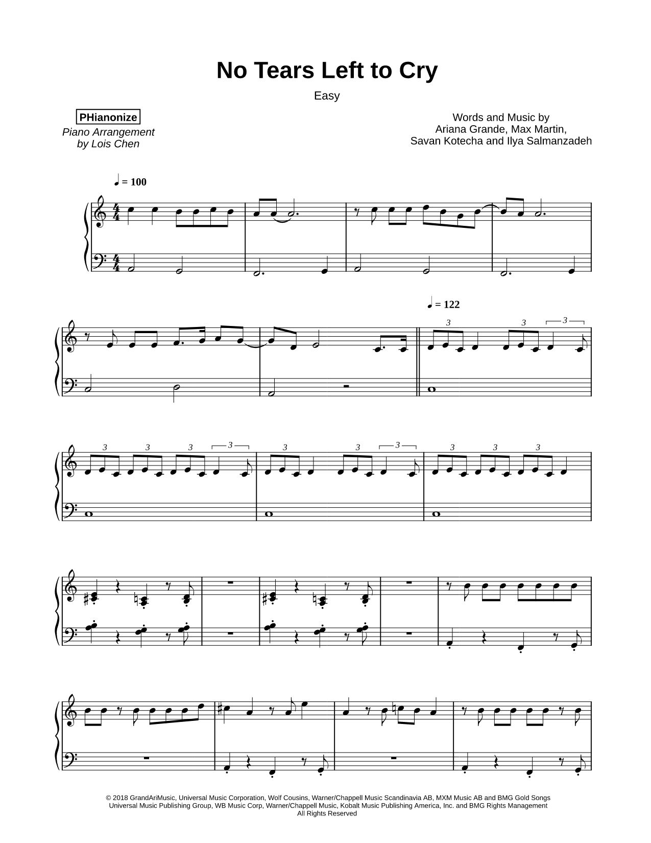 No Tears Left to Cry [easy]