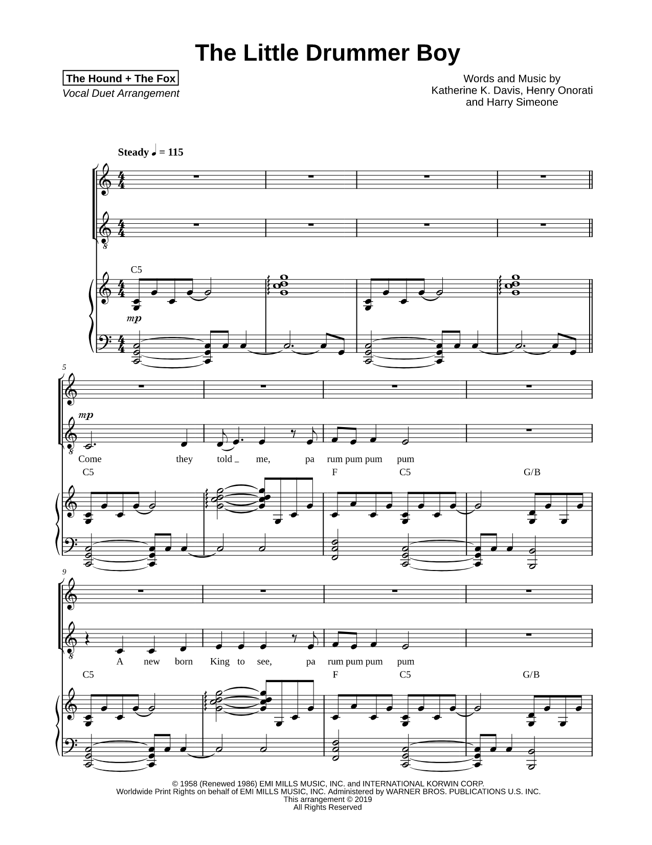The Little Drummer Boy [vocal duet]