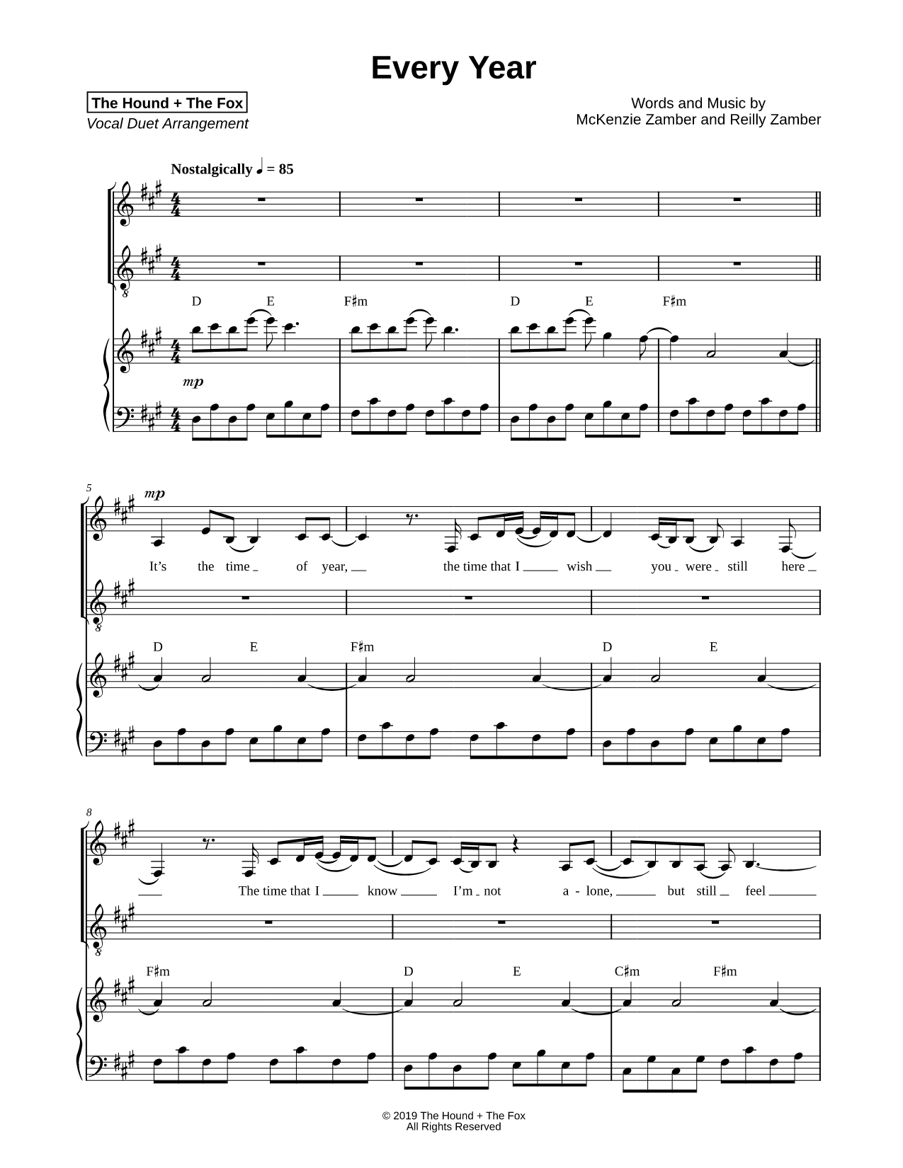 Every Year [vocal duet]