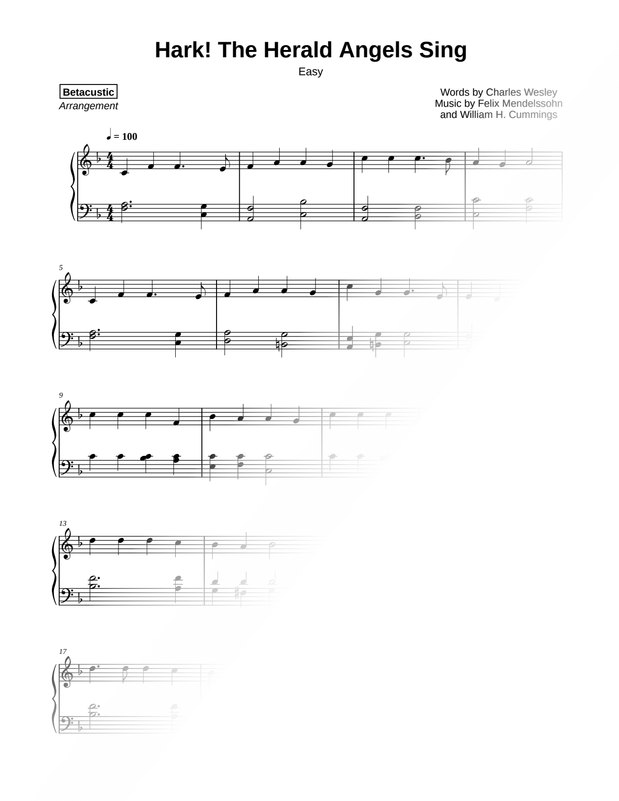 Hark! The Herald Angels Sing [easy]