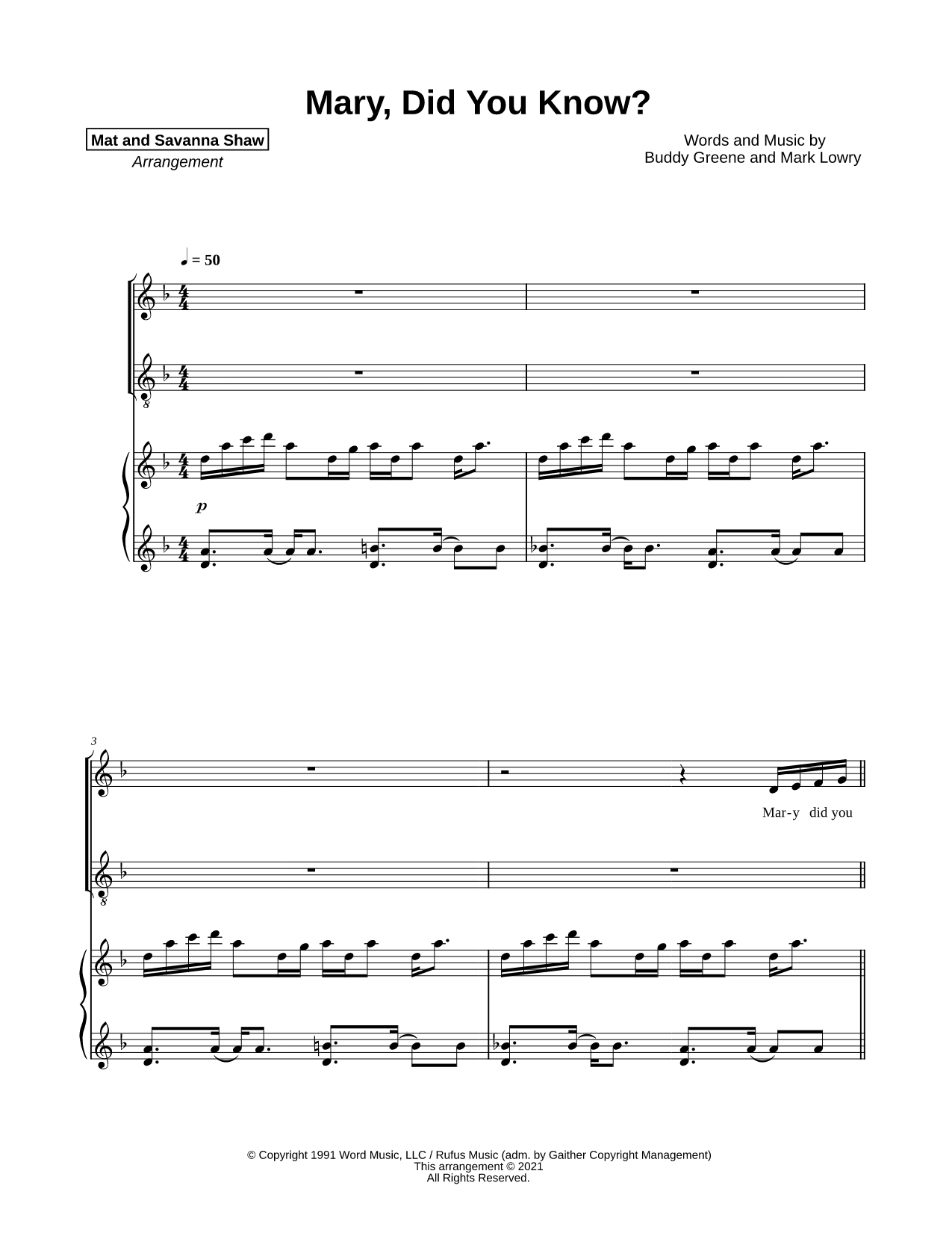 Mary, Did You Know? [vocal duet]