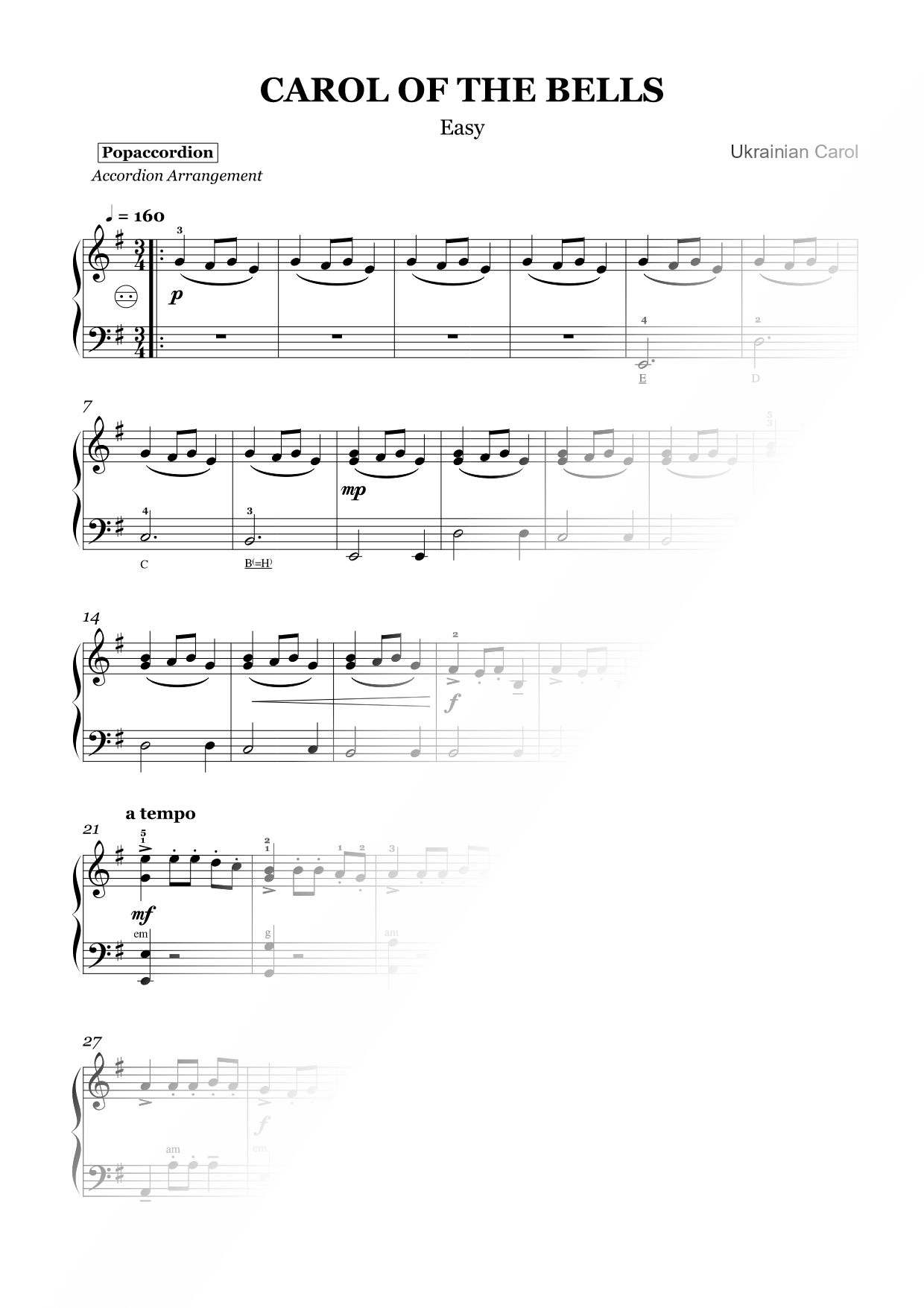 Carol of the Bells [easy]