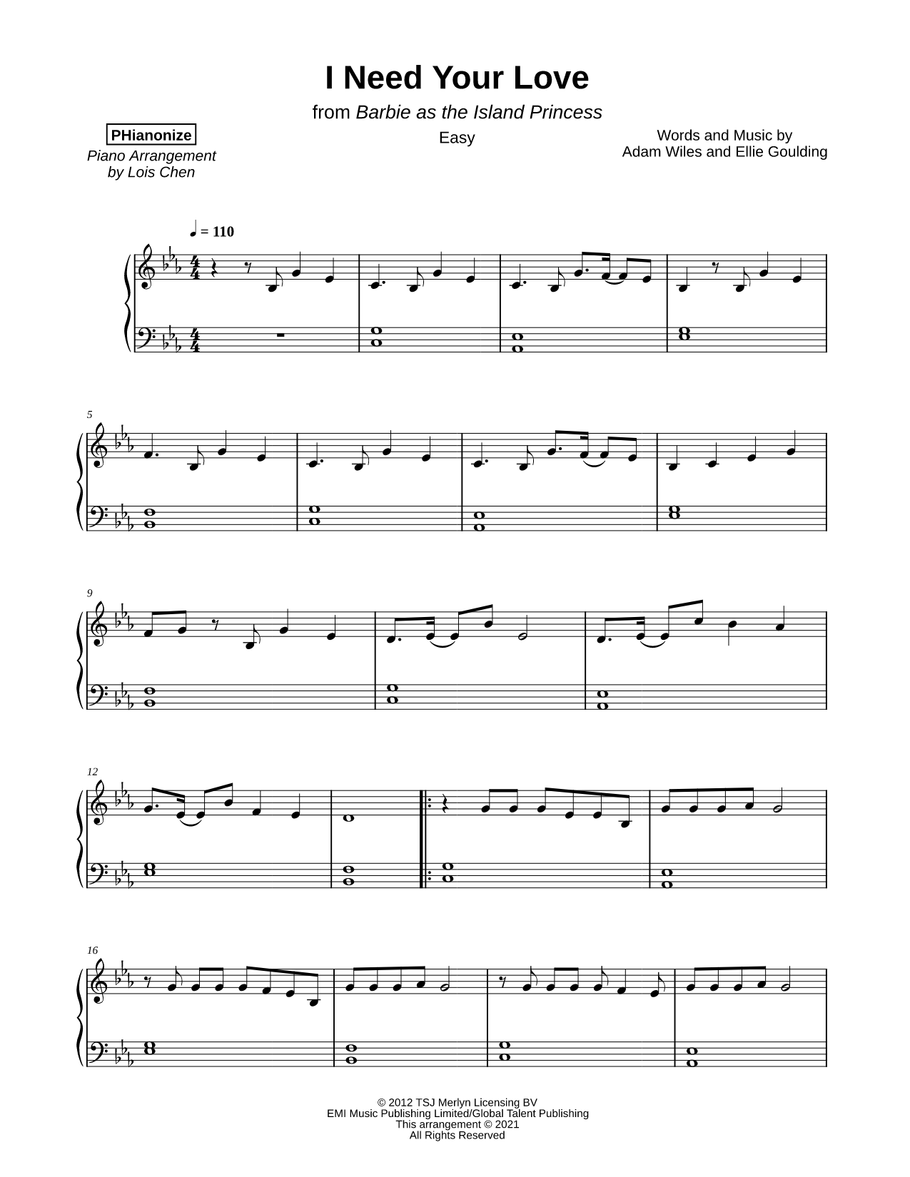 I Need Your Love [easy]