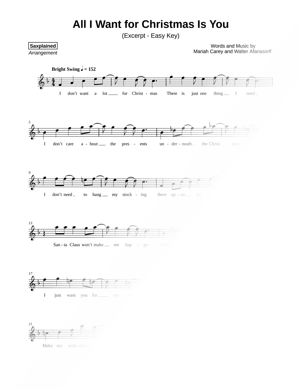 All I Want for Christmas Is You [excerpt - easy]