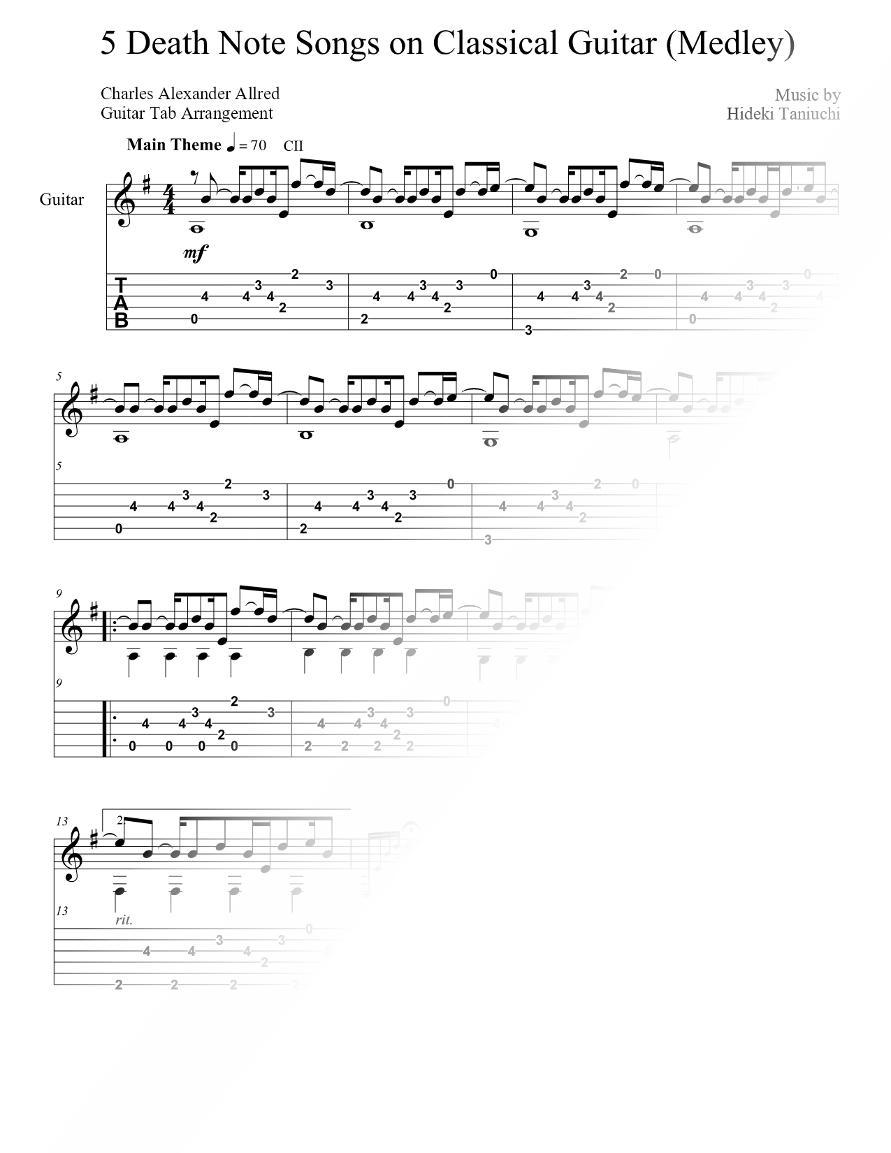 5 Death Note Songs on Classical Guitar (Medley)