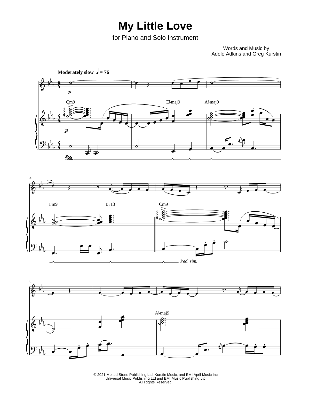 My Little Love - Piano Accompaniment