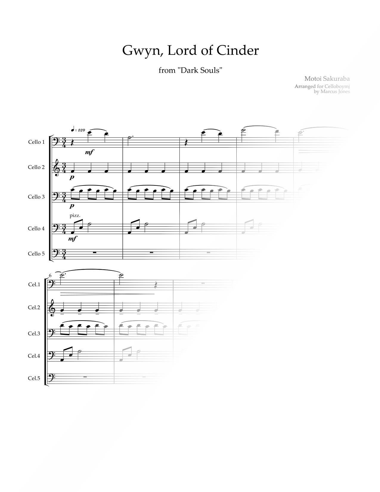 Gwyn, Lord of Cinder - Cello Quintet