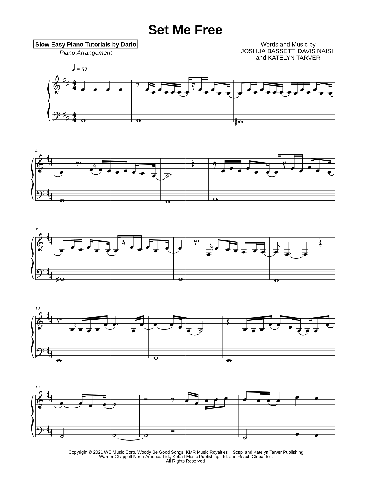 Set Me Free [Slow Easy Piano Tutorial]