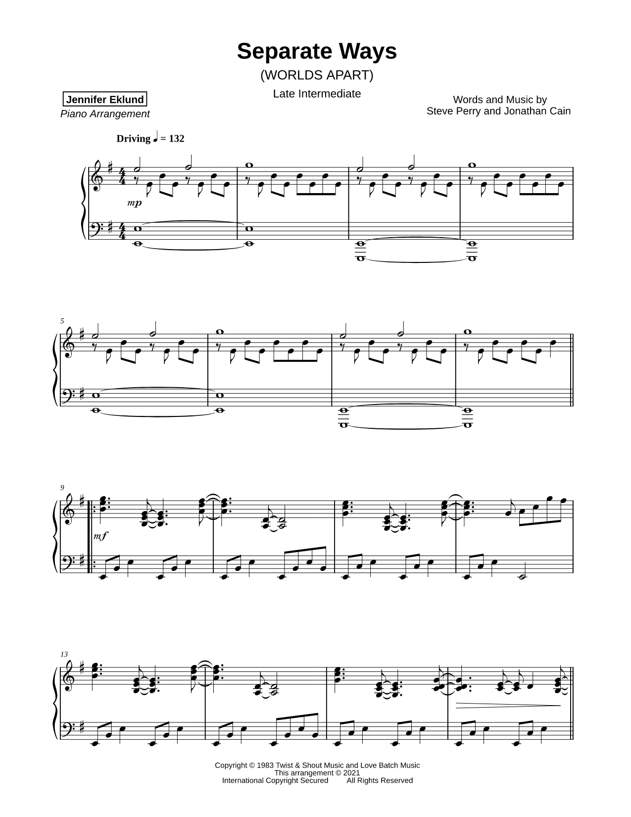 Separate Ways (Worlds Apart) [late intermediate]