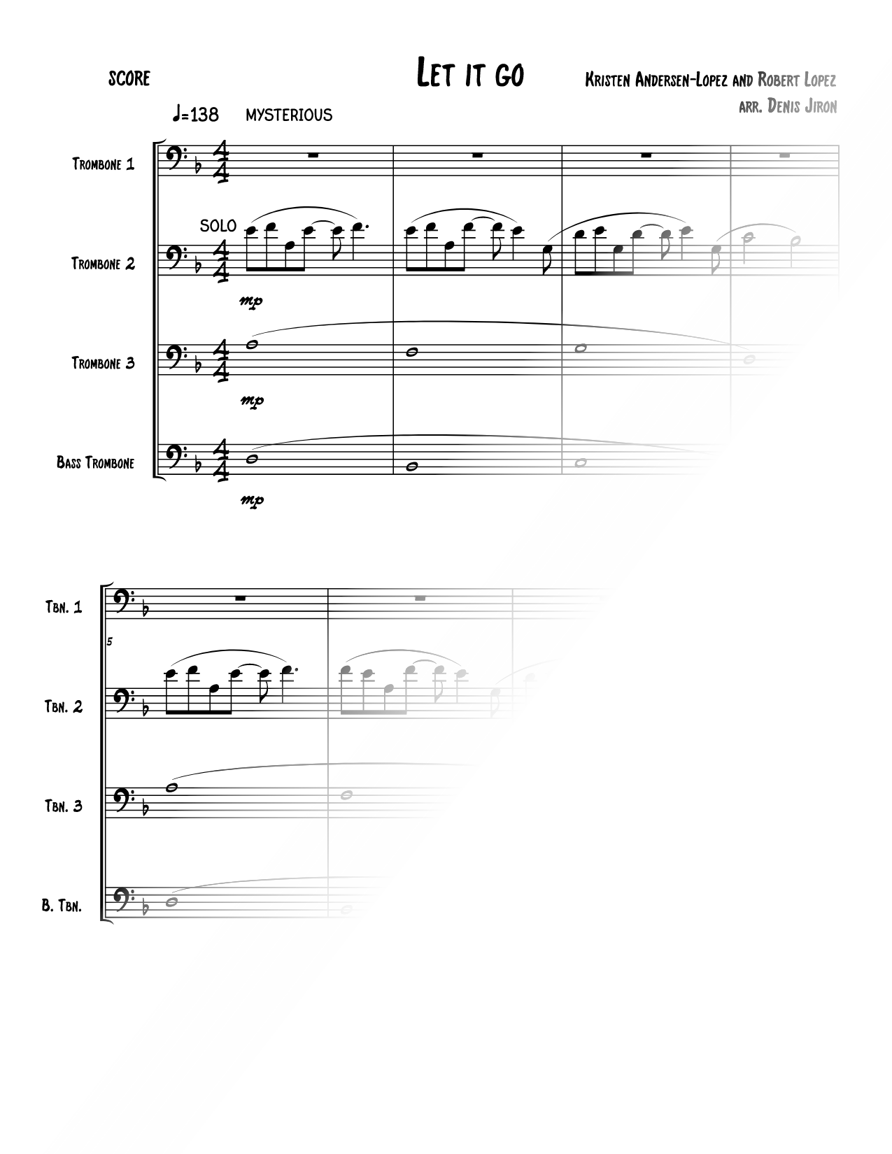Let It Go - Trombone Quartet