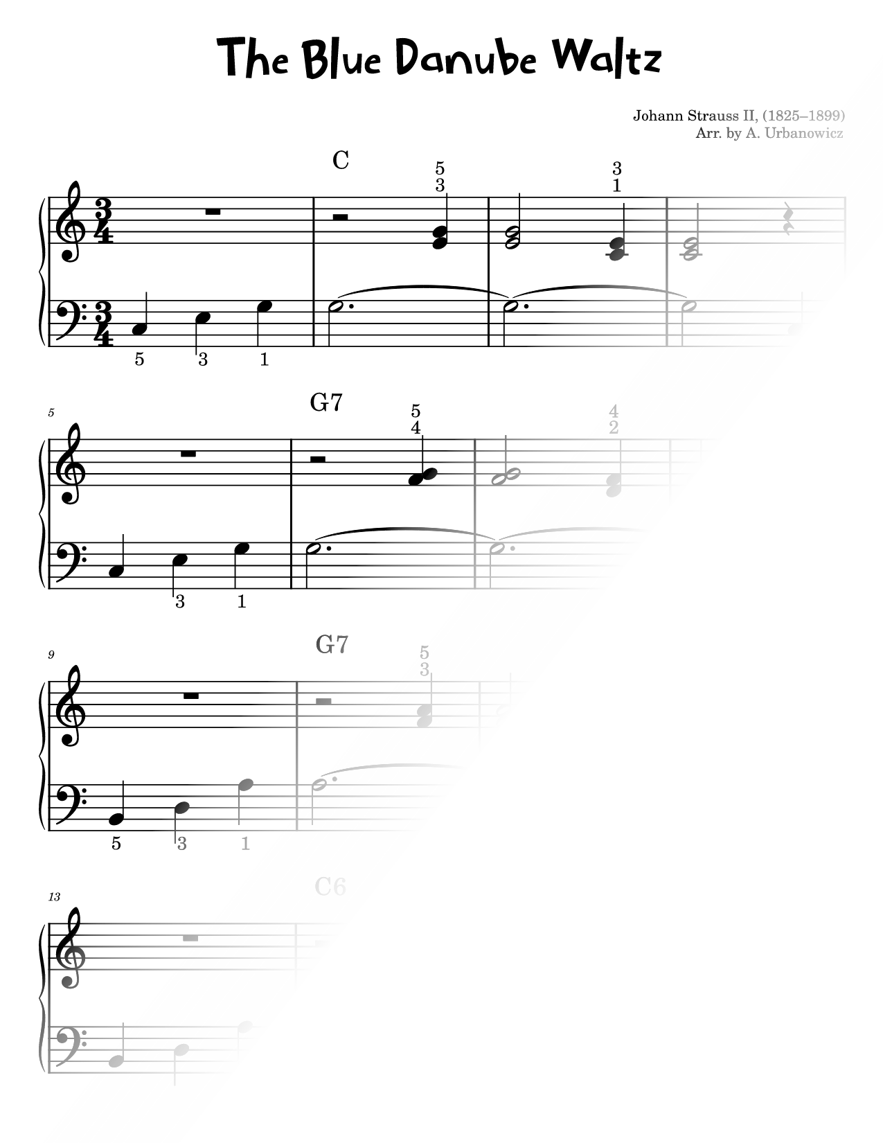 The Blue Danube Waltz [easy]