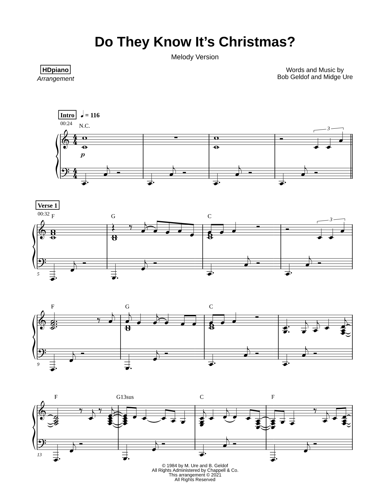 Do They Know It's Christmas? [melody version]