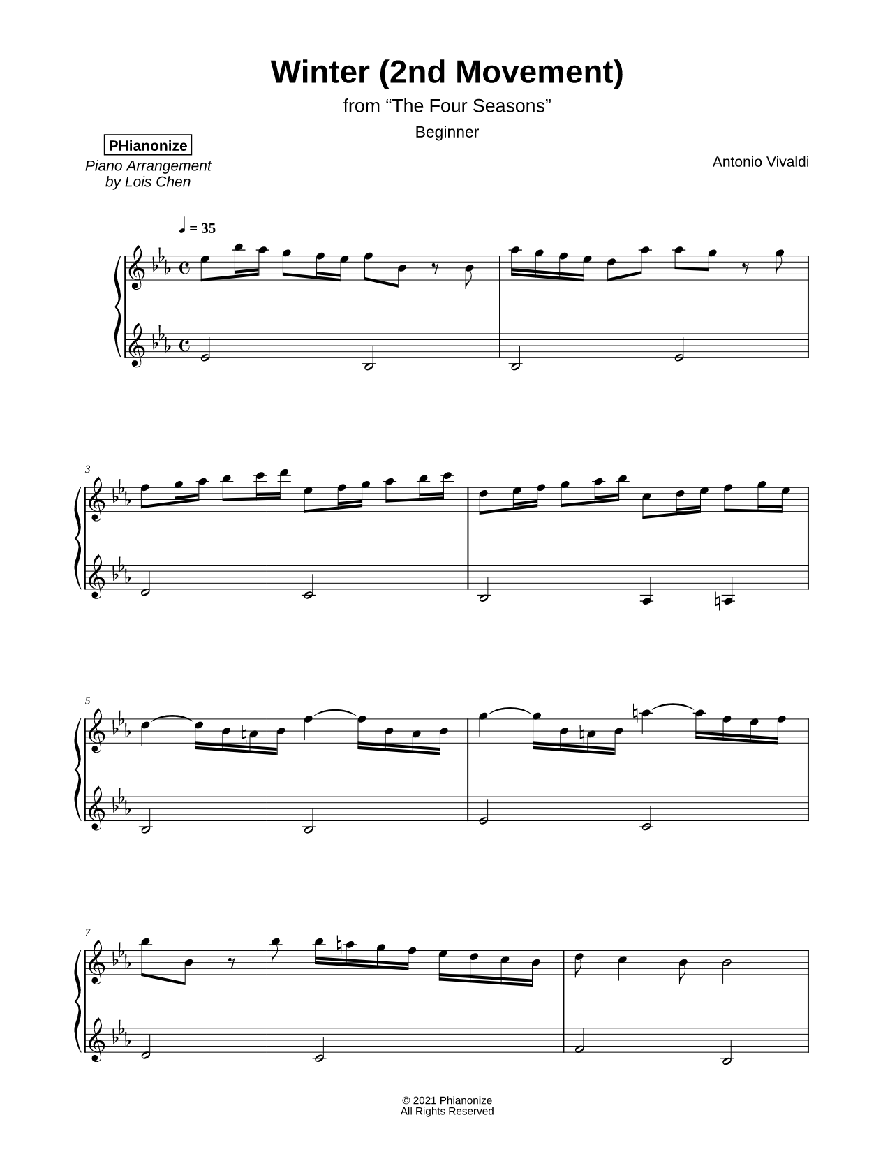 Winter from the Four Seasons (Largo)  [easy]