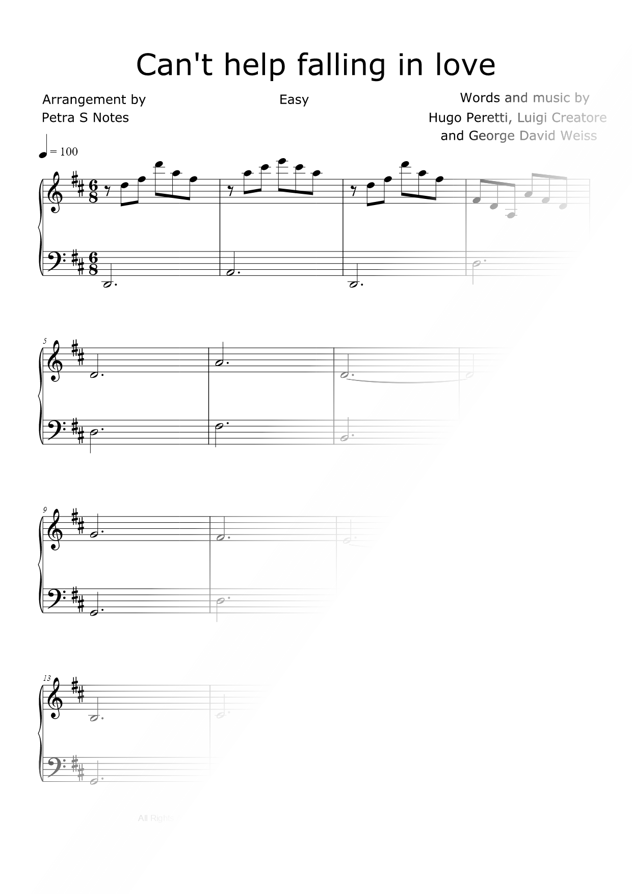 Can't Help Falling in Love [easy]