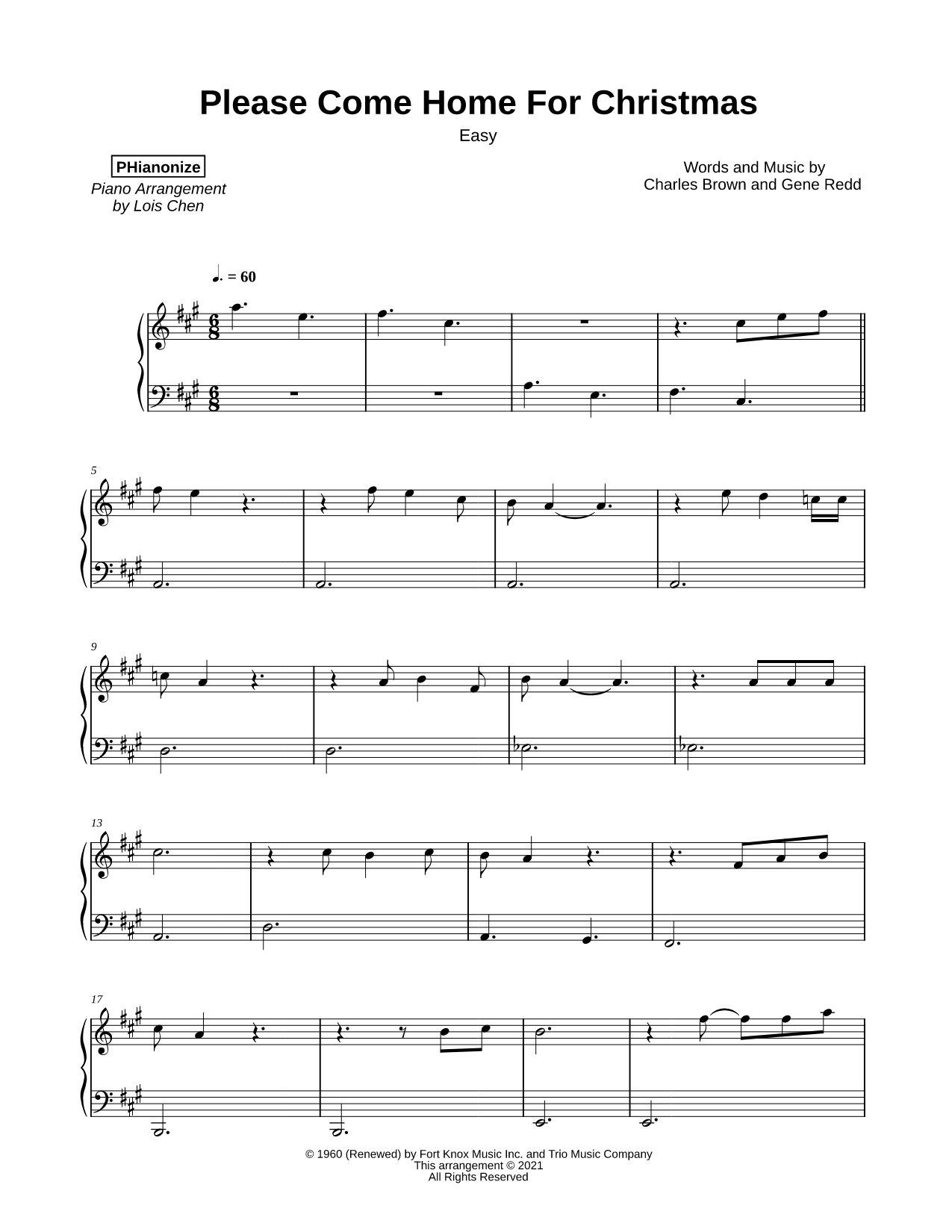 Please Come Home for Christmas [easy]
