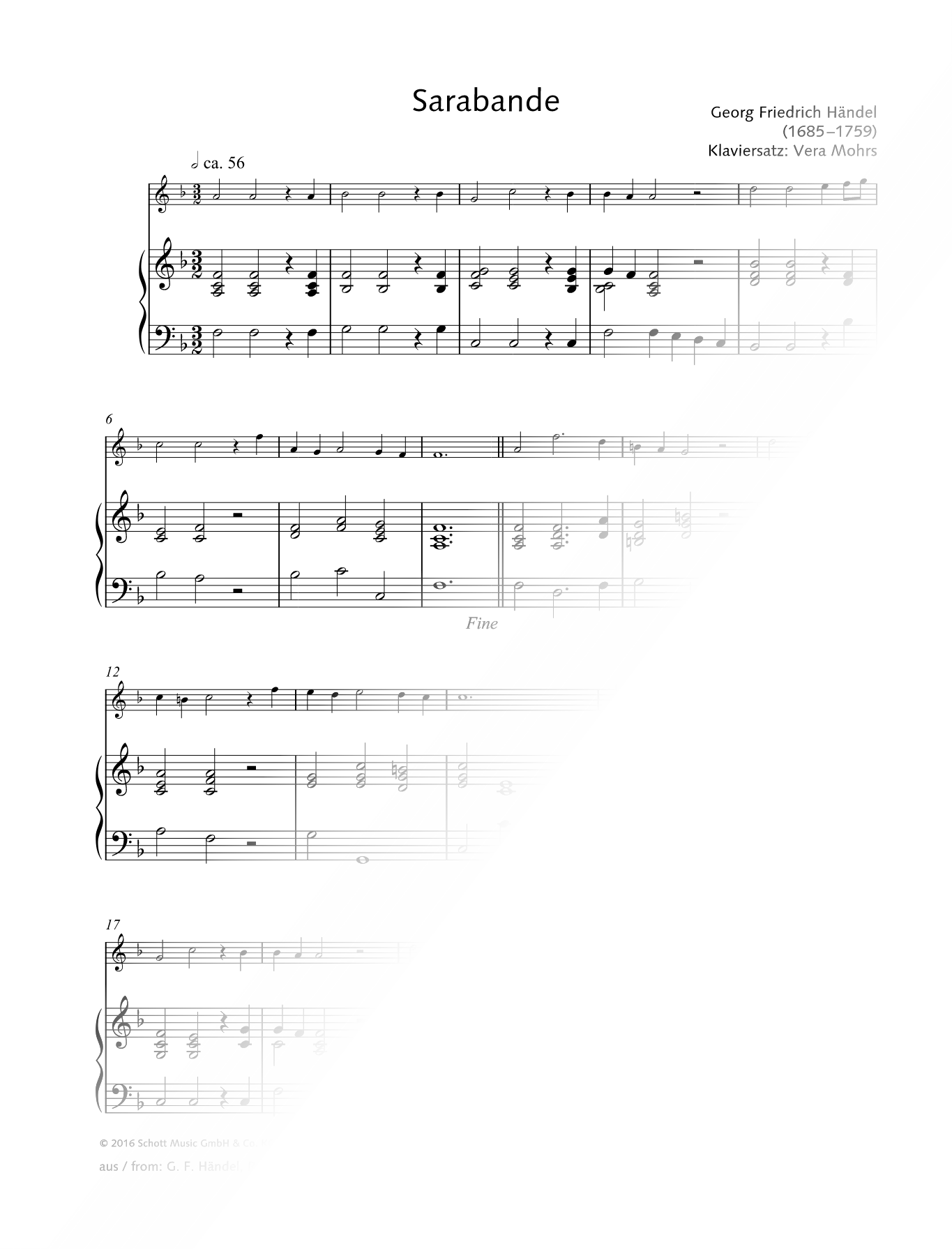 Lascia Ch'io Pianga (Sarabande) - Recorder & Piano