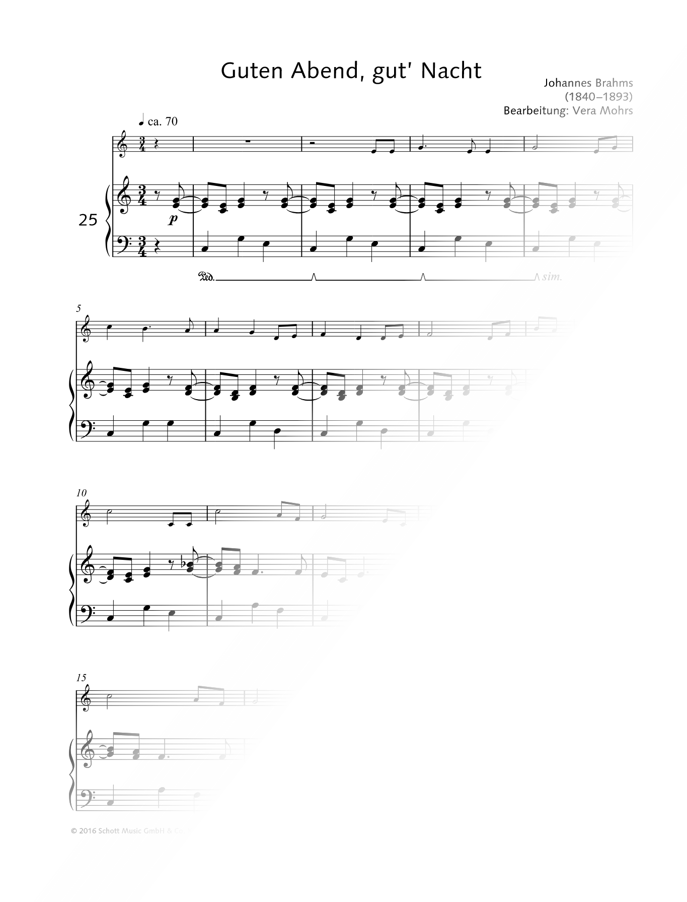 Lullaby (Wiegenlied); Op. 49, No. 4 - Recorder & Piano