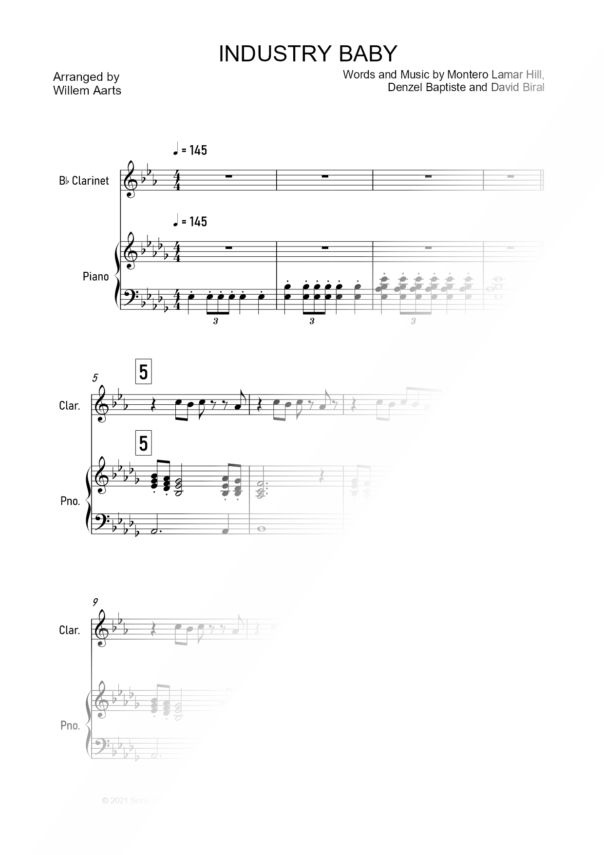 INDUSTRY BABY - Clarinet & Piano