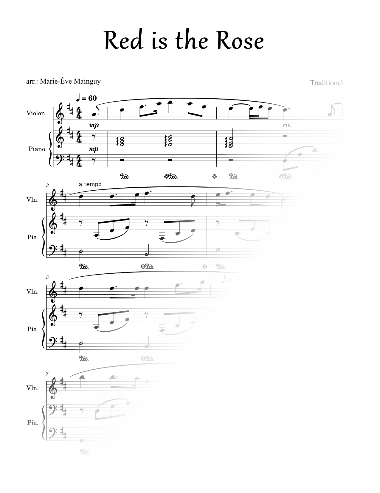 Red Is the Rose - Violin & Piano