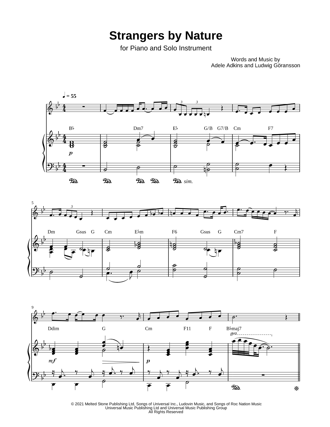Strangers by Nature - Piano Accompaniment
