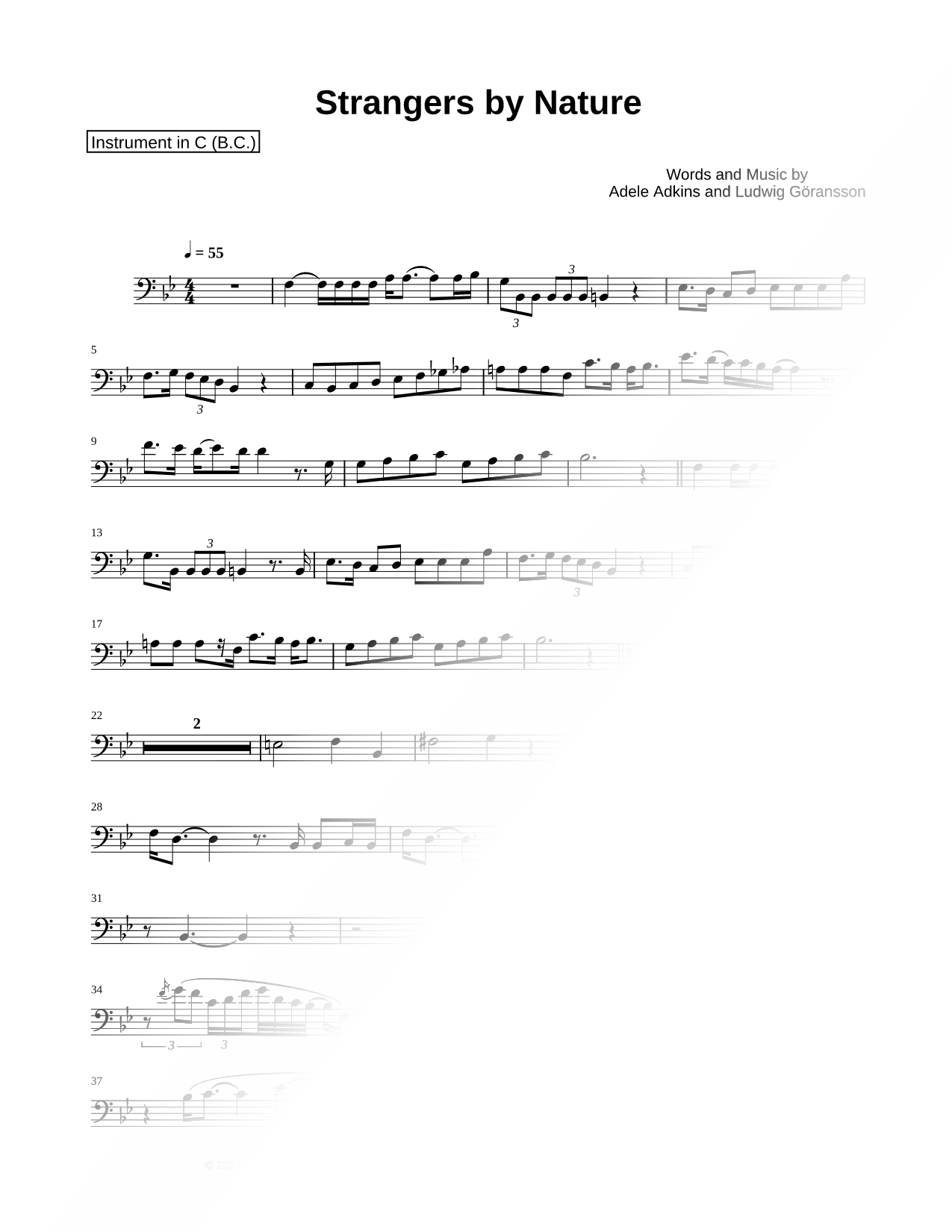 Strangers by Nature - Bass Clef Instrument
