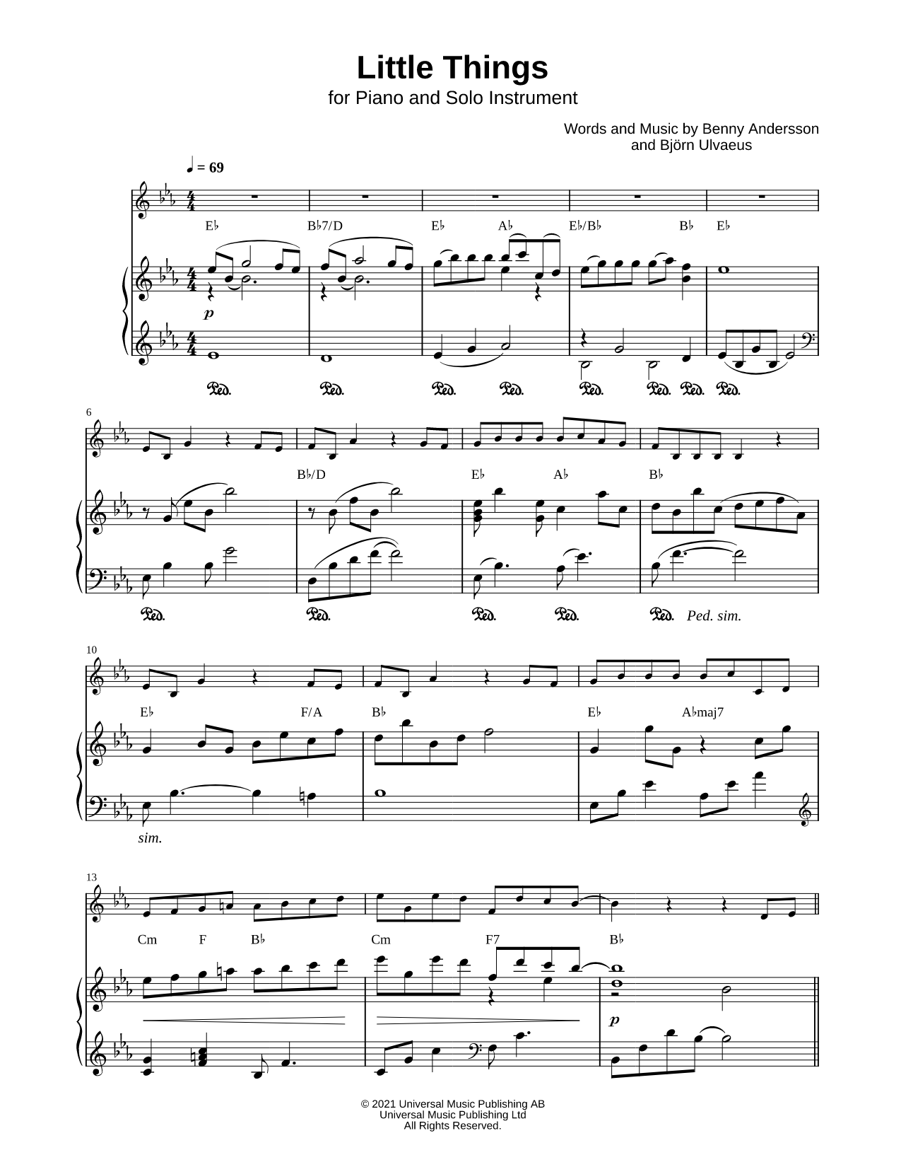 Little Things - Piano Accompaniment