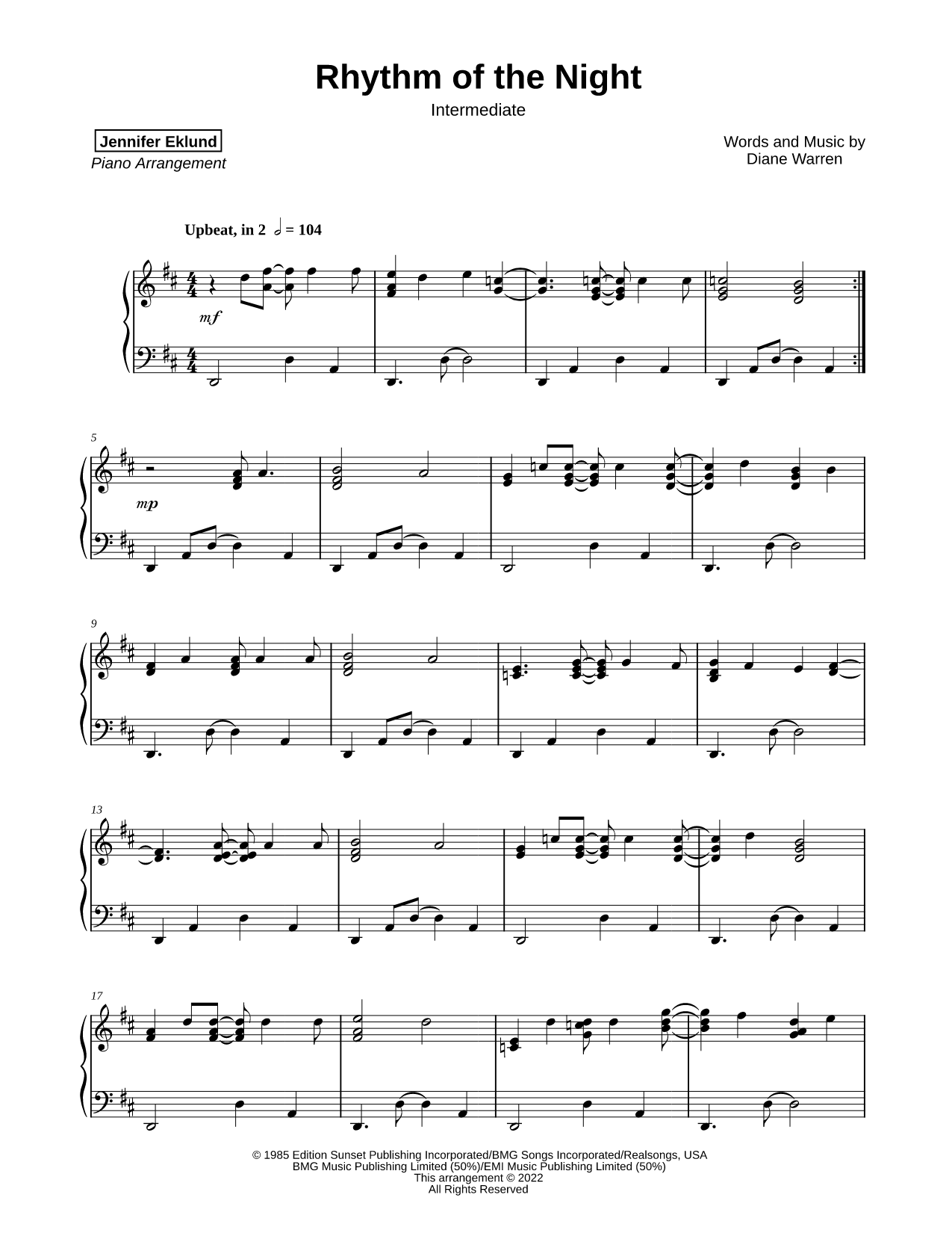 Rhythm of the Night [intermediate]