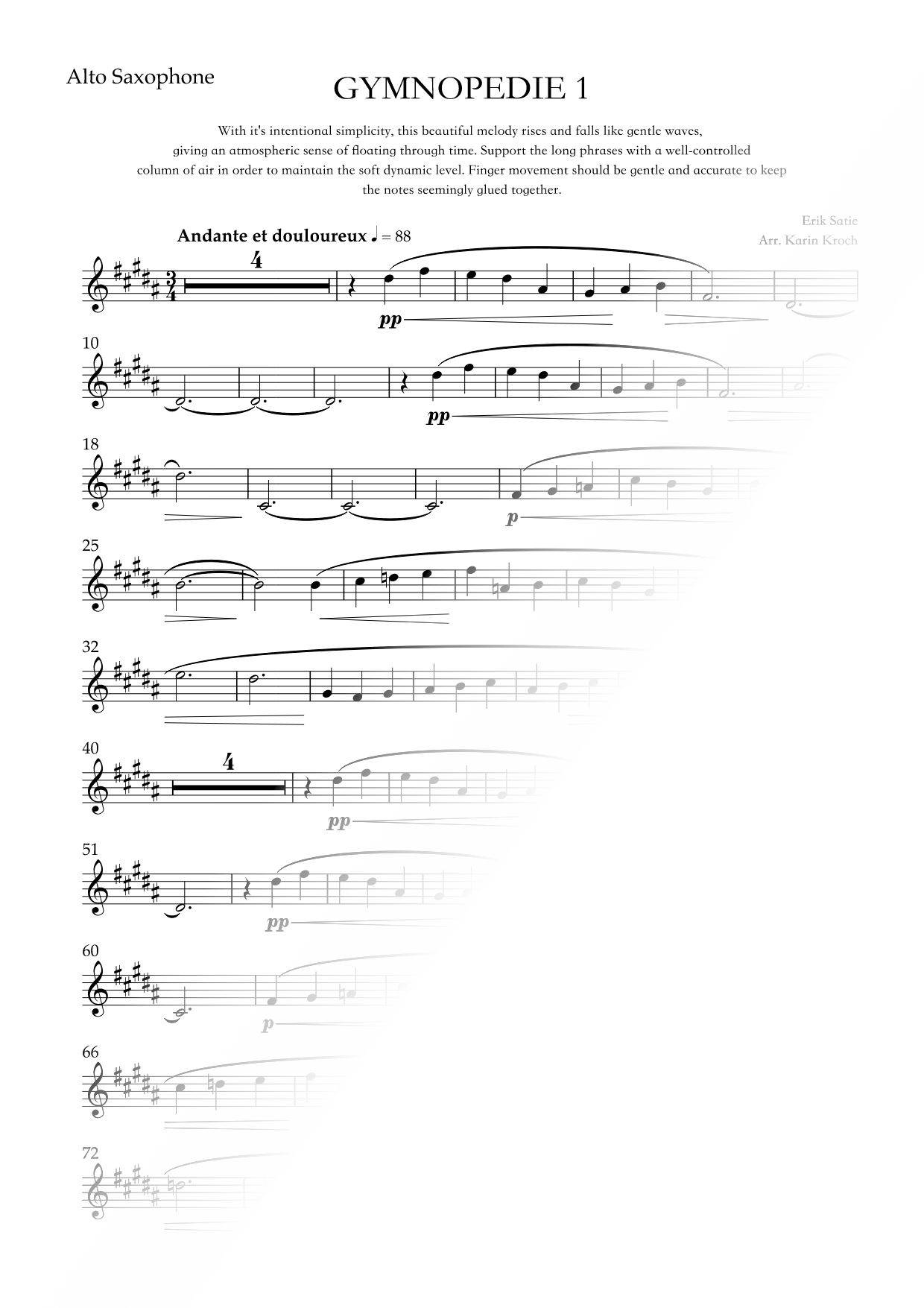 Gymnopédie No. 1 - Alto Saxophone & Piano